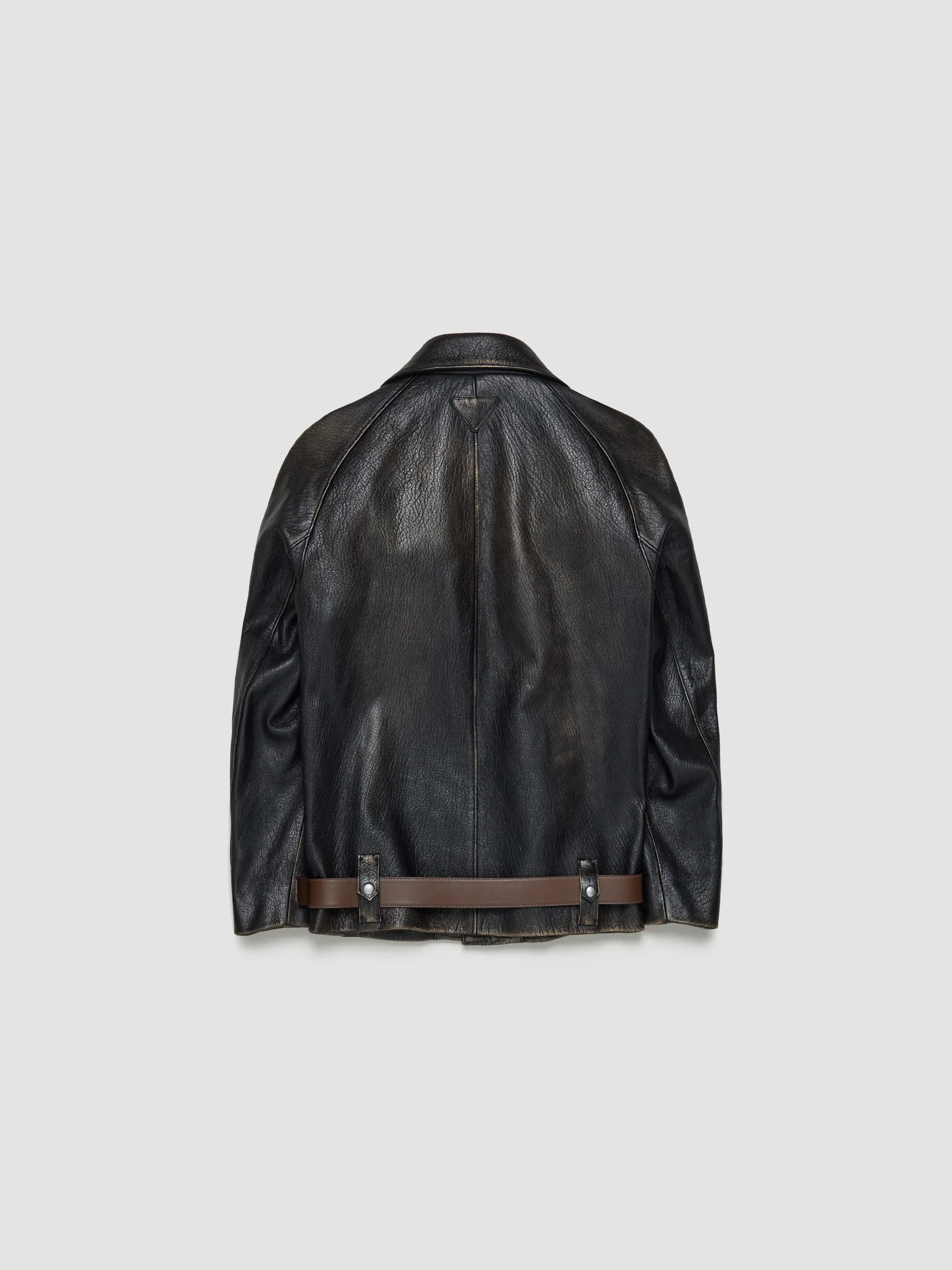 Leather Blouson Jacket in Black - Image 6