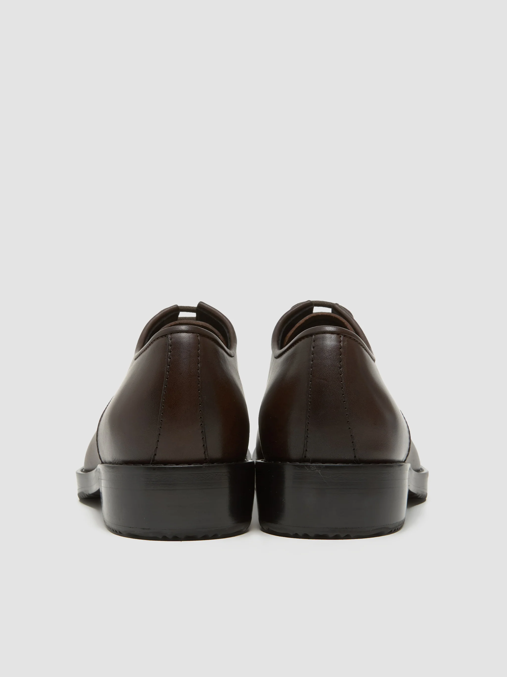 Leather Derby Shoes in Dark Brown - Image 4