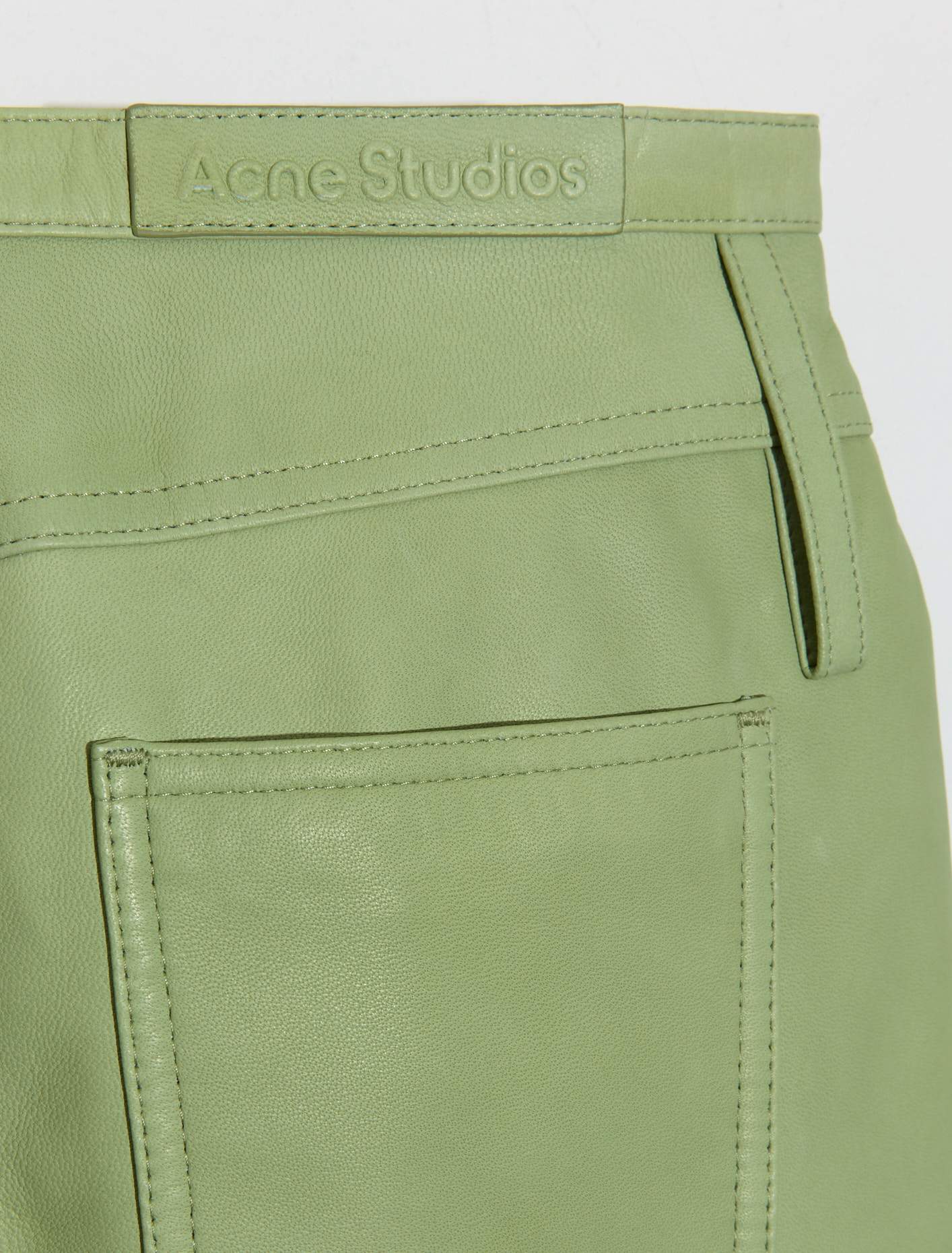 Leather Trousers in Pistachio Green - Image 4