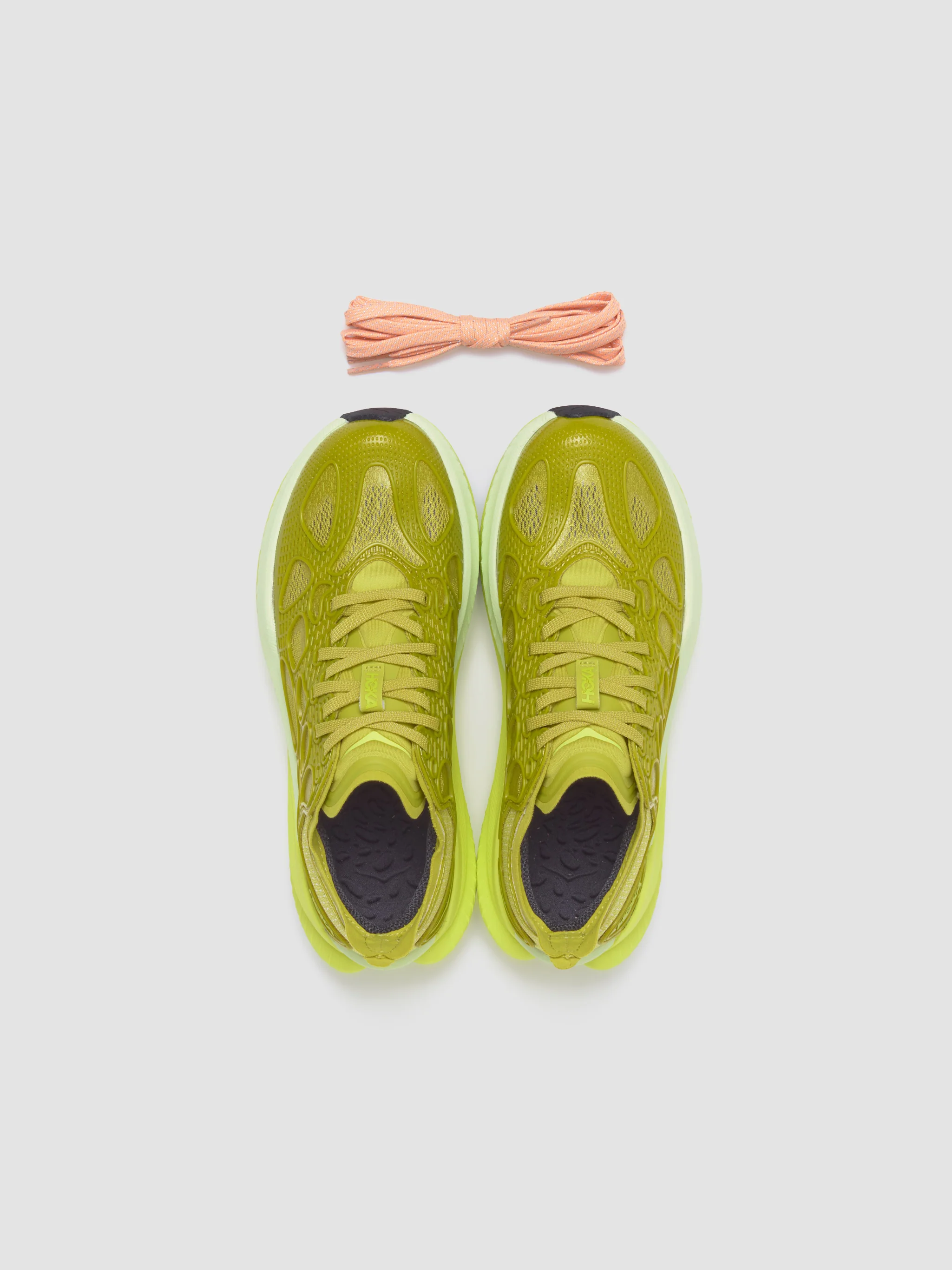 Mach X Caged Sneaker in Pea Green & Hoka Citrus - Image 3