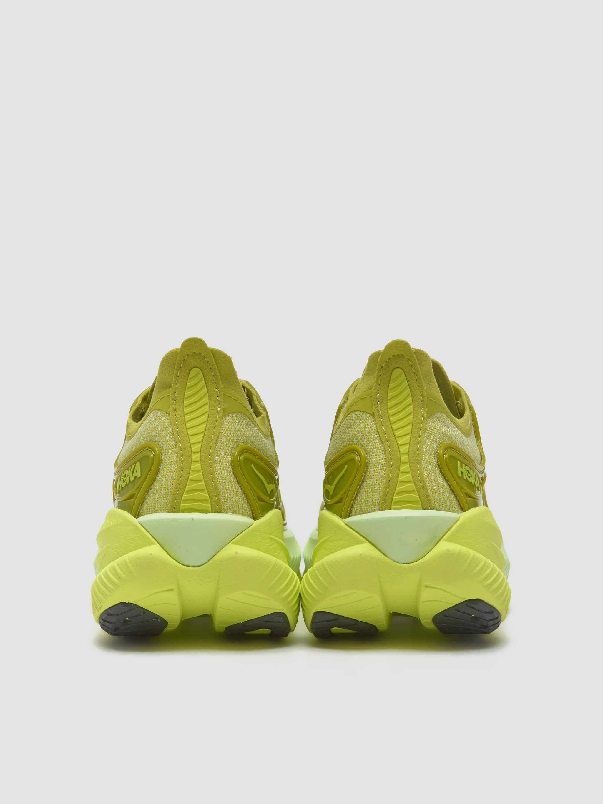 Mach X Caged Sneaker in Pea Green & Hoka Citrus - Image 4