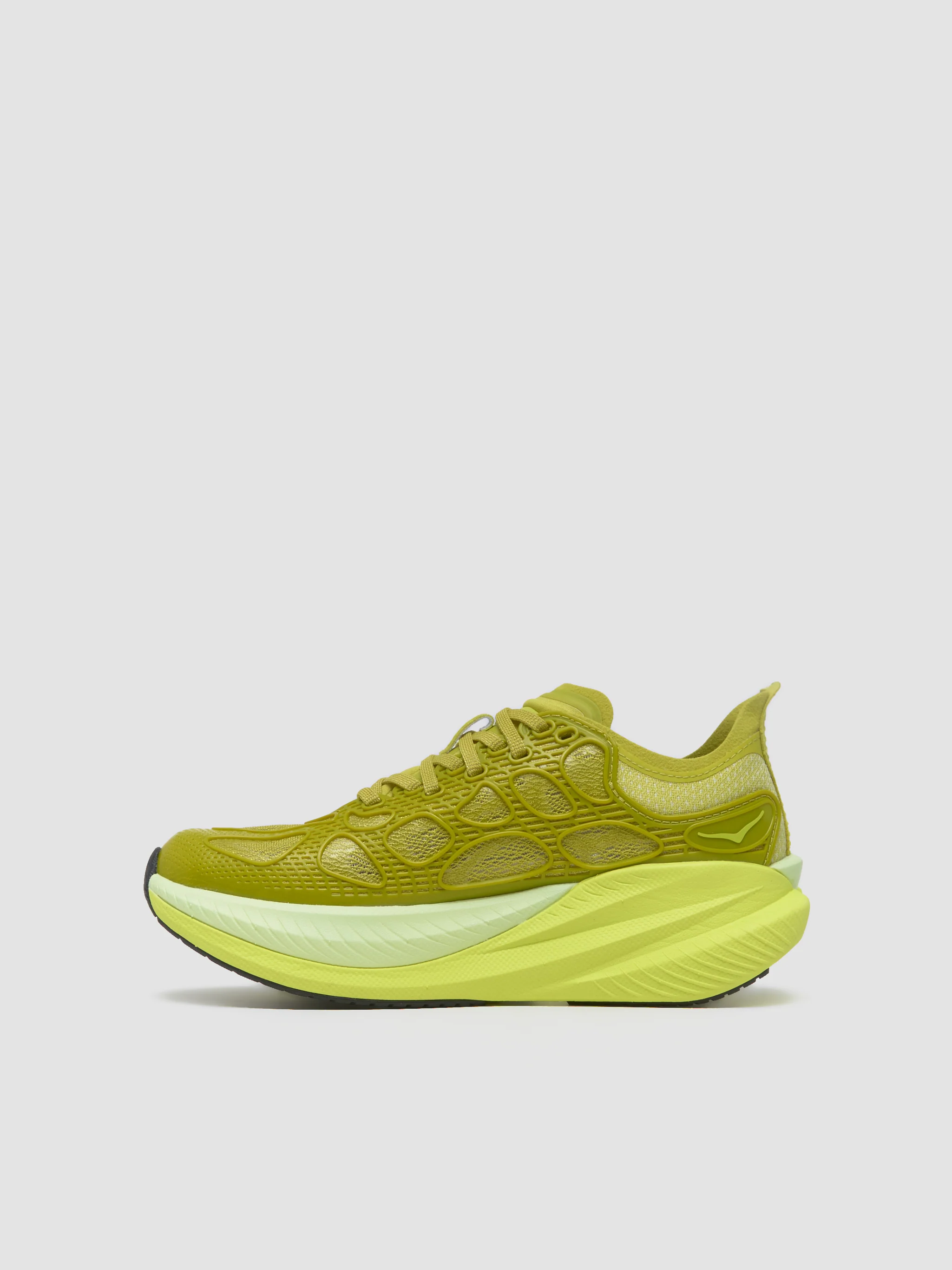 Mach X Caged Sneaker in Pea Green & Hoka Citrus - Image 6