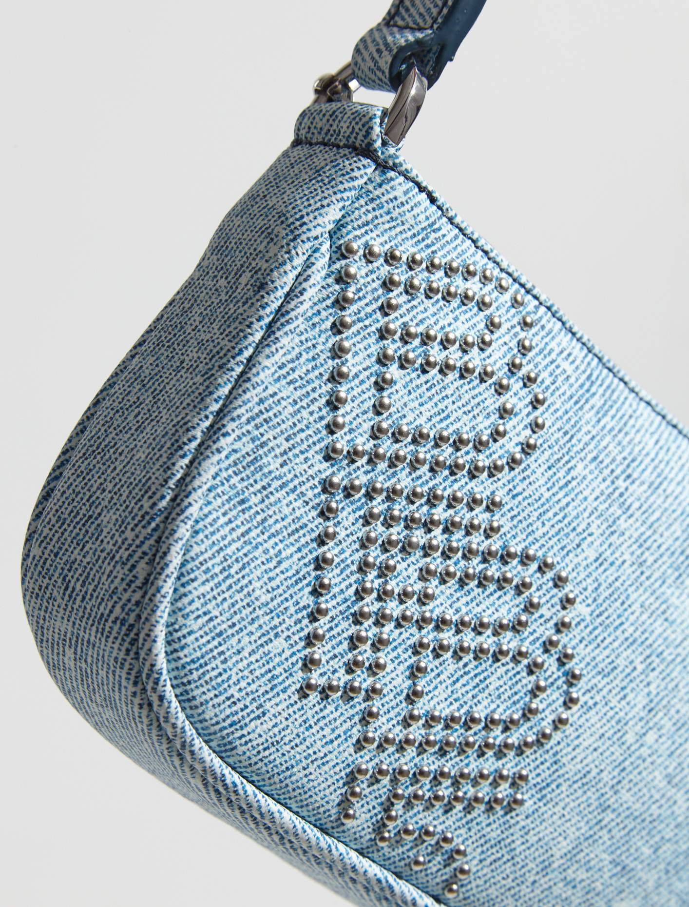 Mini Rachel Stud Leather Bag in Denim - Image 5