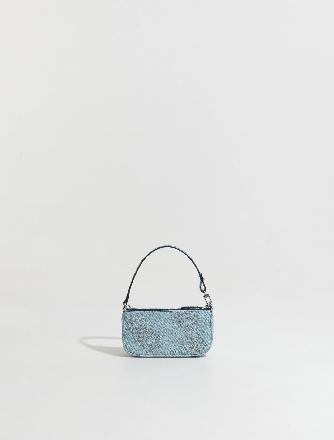 Mini Rachel Stud Leather Bag in Denim - Image 6