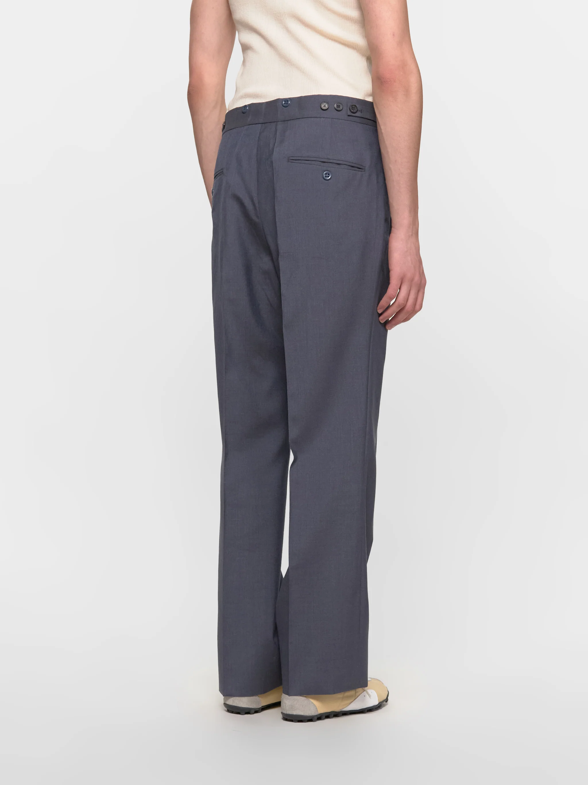 Mohair and Silk Pants in Dark Blue - Image 3