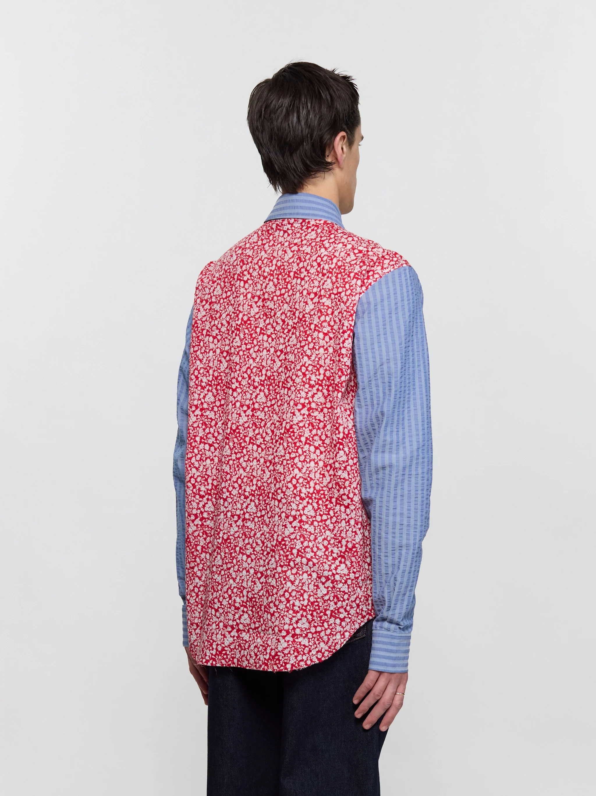 Patch & Slash Shirt in Blue & Multi - Image 3
