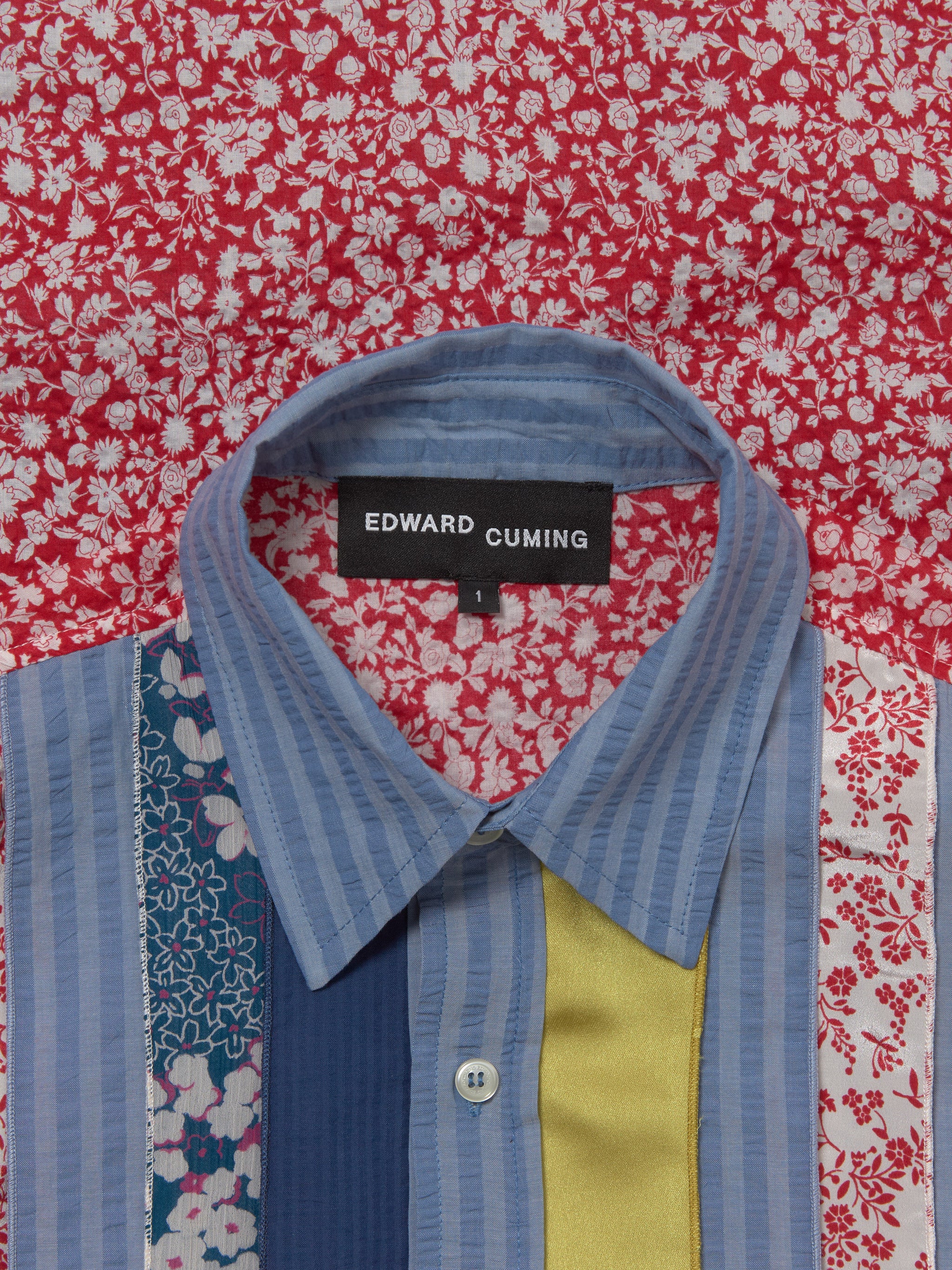 Patch & Slash Shirt in Blue & Multi - Image 5