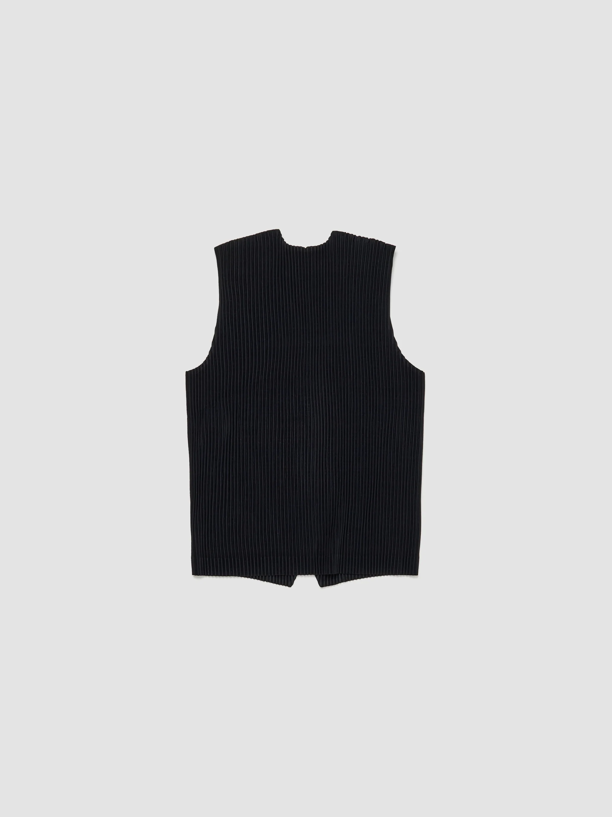 Pleated Button Up Vest in Black - Image 4