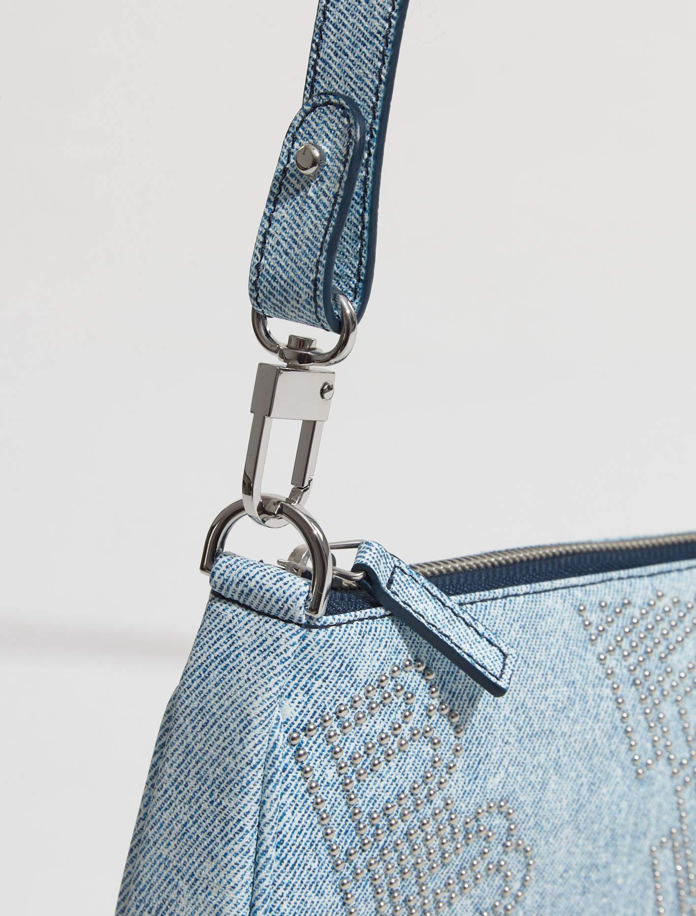 Rachel Stud Leather Bag in Denim - Image 3