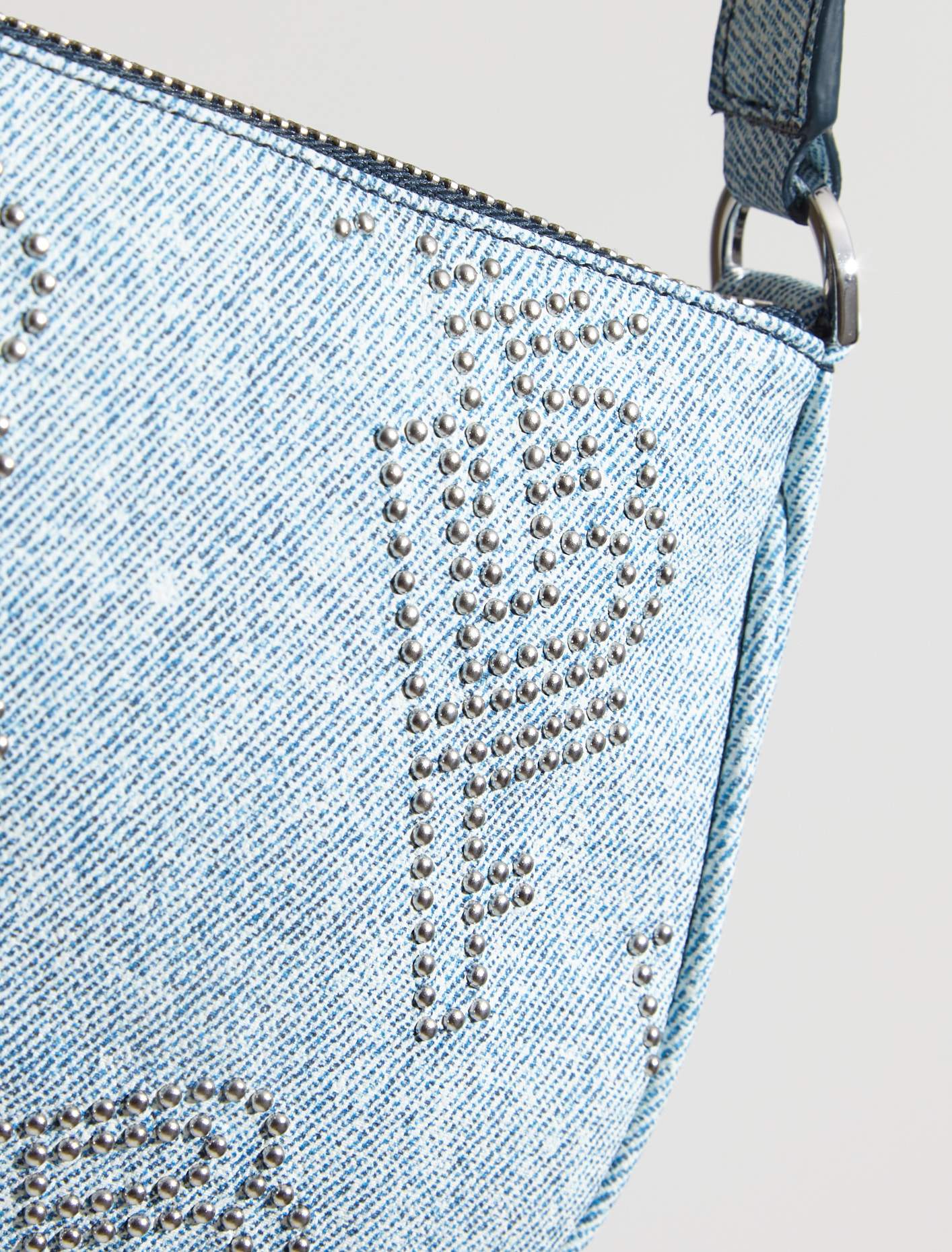 Rachel Stud Leather Bag in Denim - Image 4