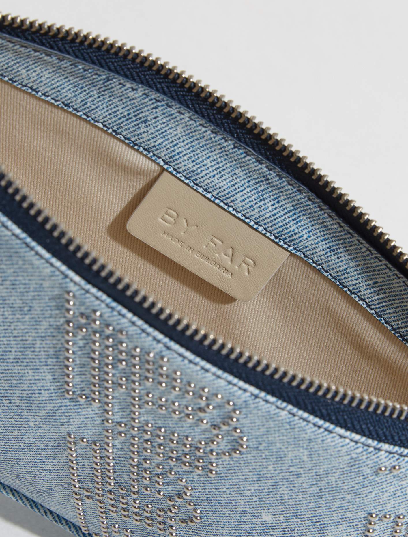 Rachel Stud Leather Bag in Denim - Image 5
