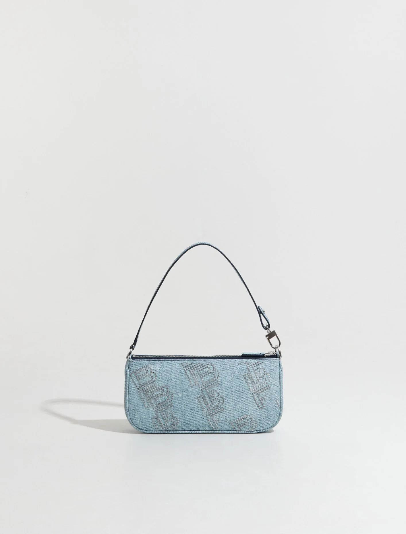 Rachel Stud Leather Bag in Denim - Image 6