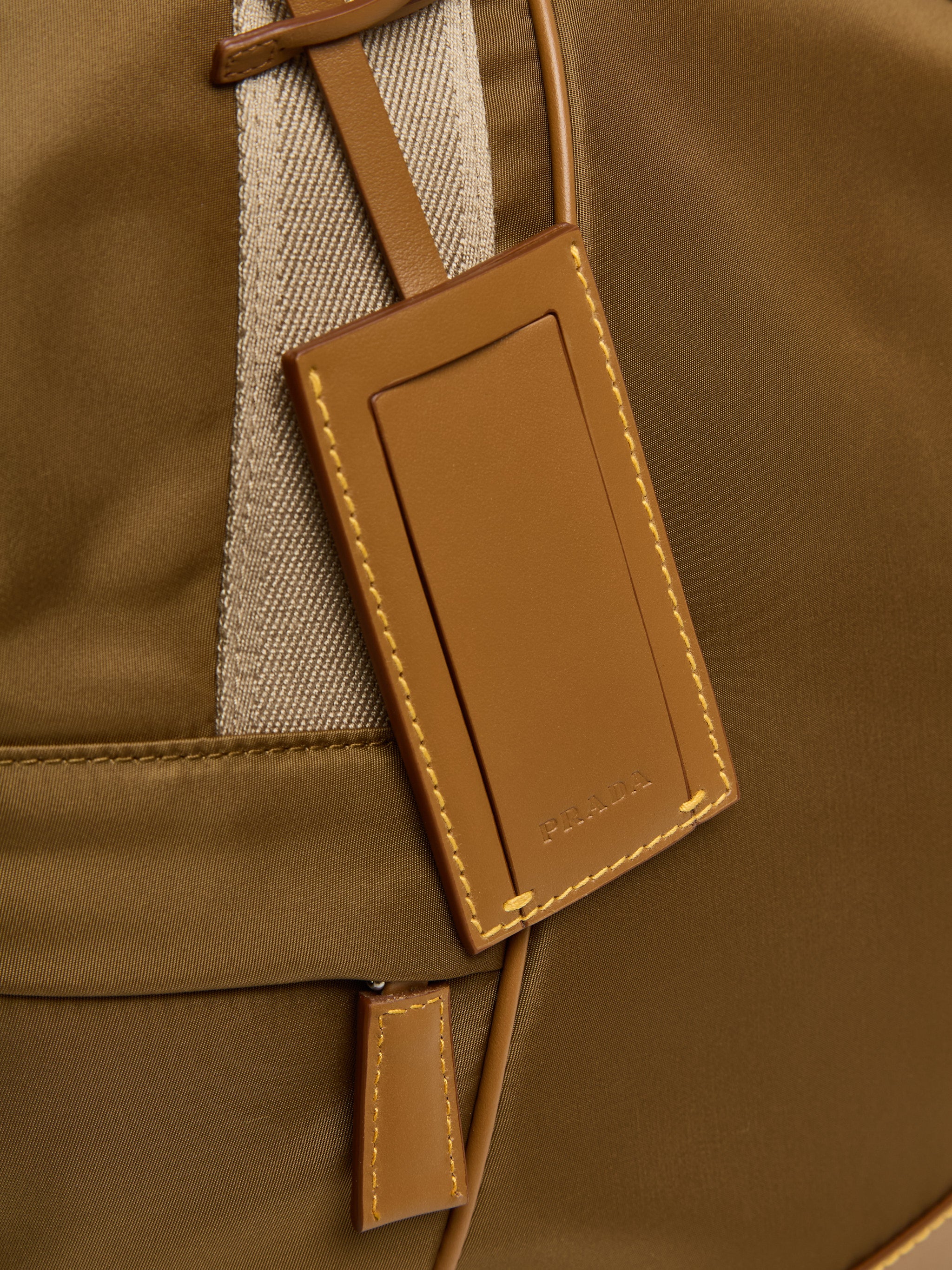 Re-Nylon and Leather Travel Bag in Cork - Image 4