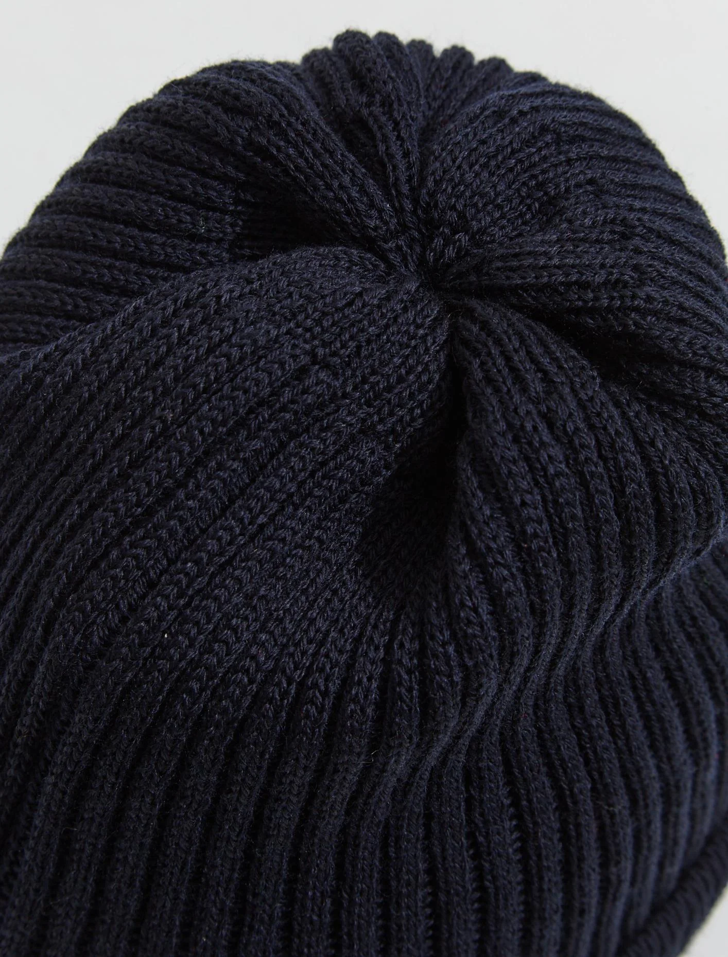 Ribbed Knit Beanie in Marine - Image 3