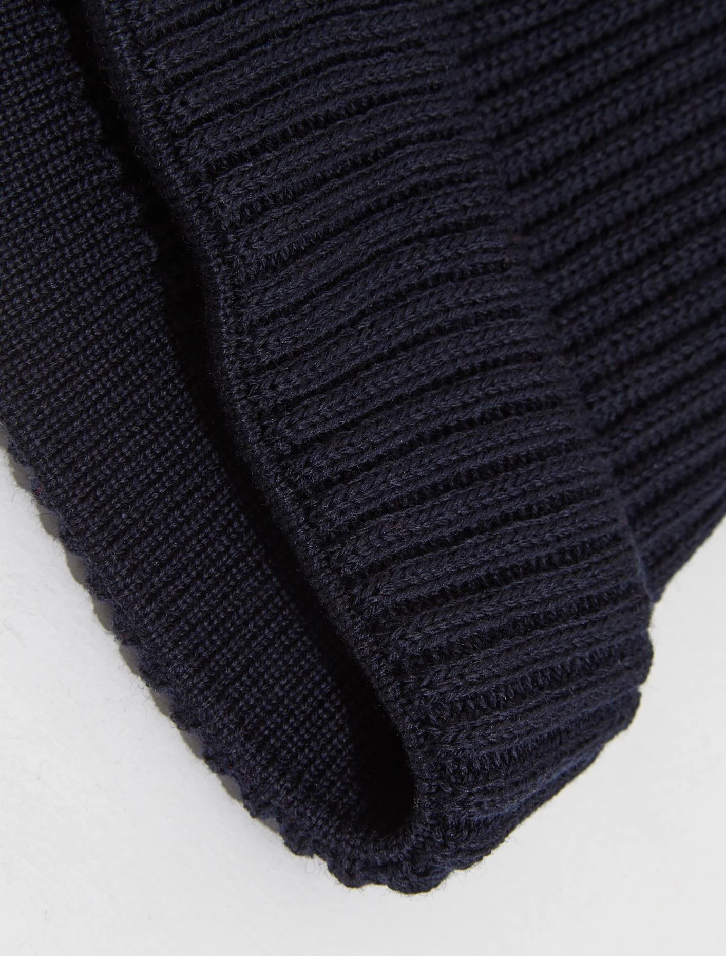 Ribbed Knit Beanie in Marine - Image 4