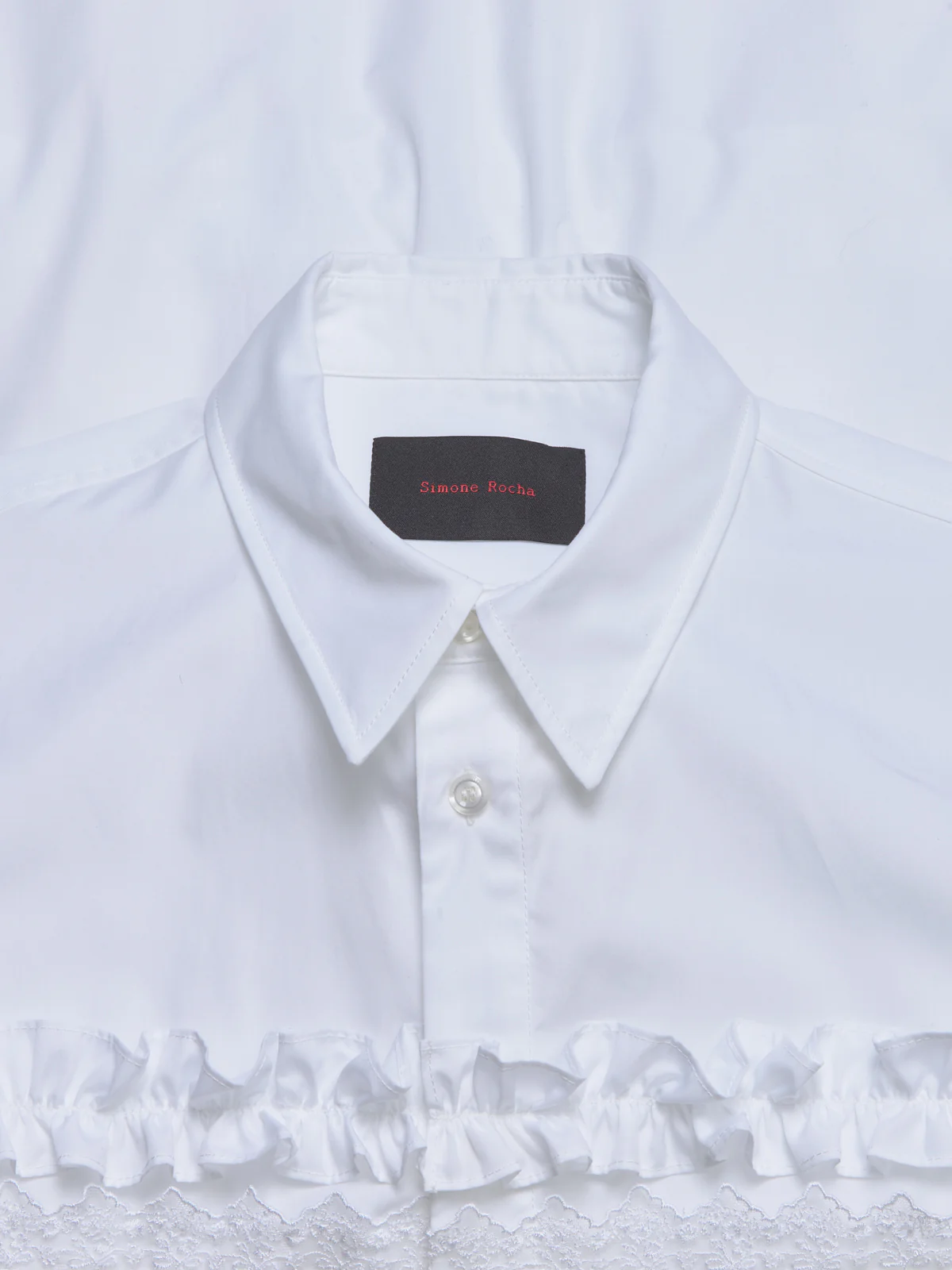 Ribbon Trim Easy Shirt in White - Image 2