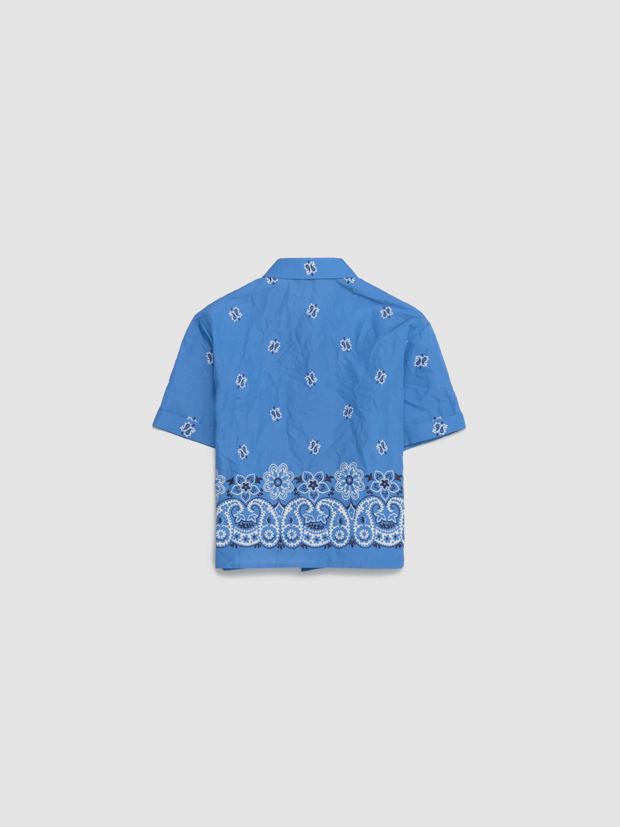 Rough Poplin Shirt with Print in Light Blue & White - Image 3