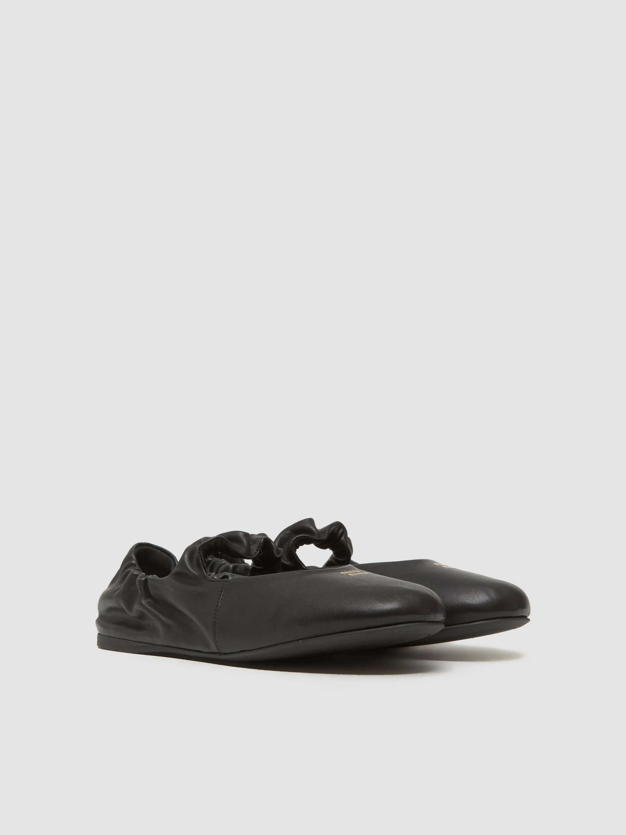 Ruches Nappa Leather Ballerinas in Black - Image 3