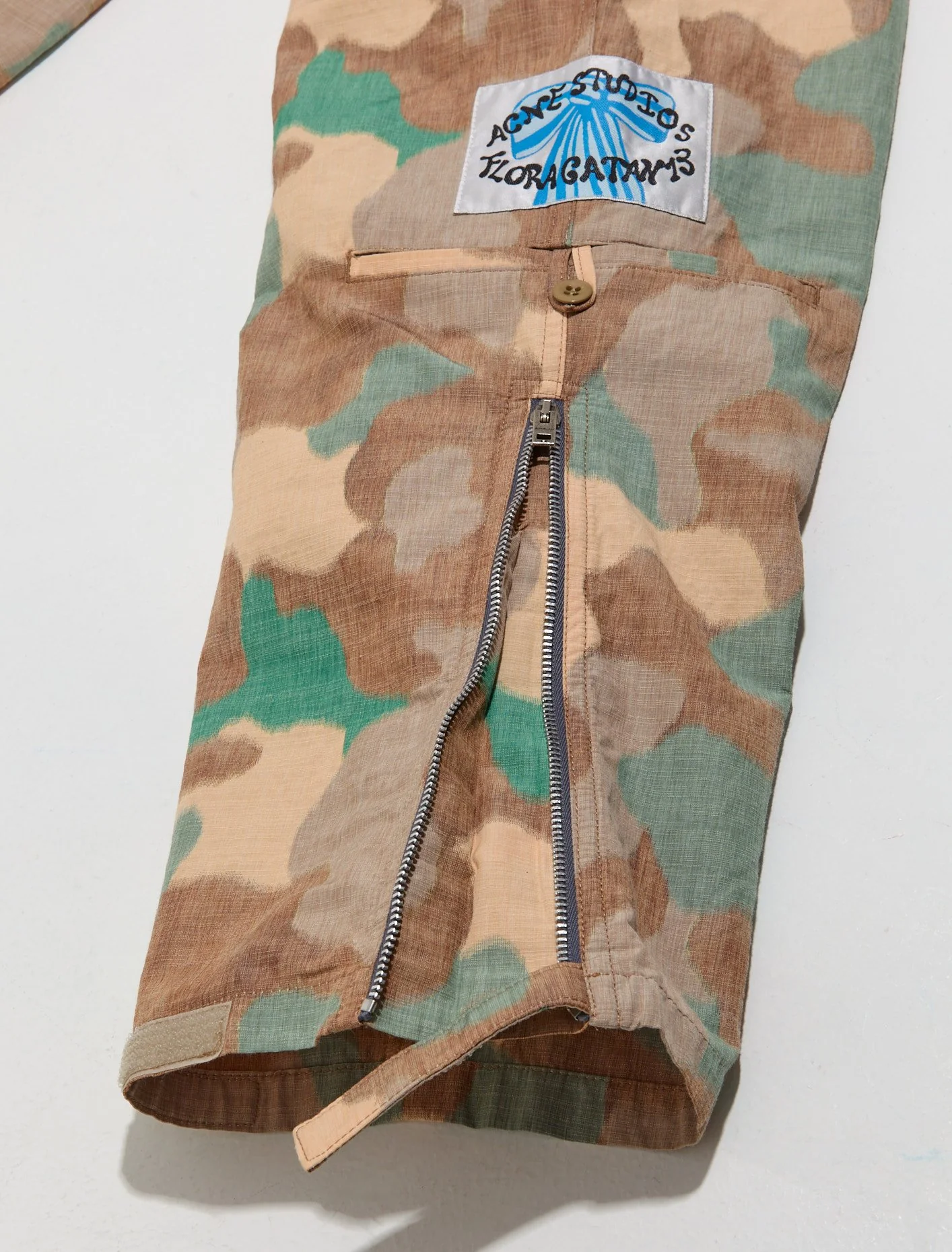 Satin Print Trousers in Orange & Green - Image 3