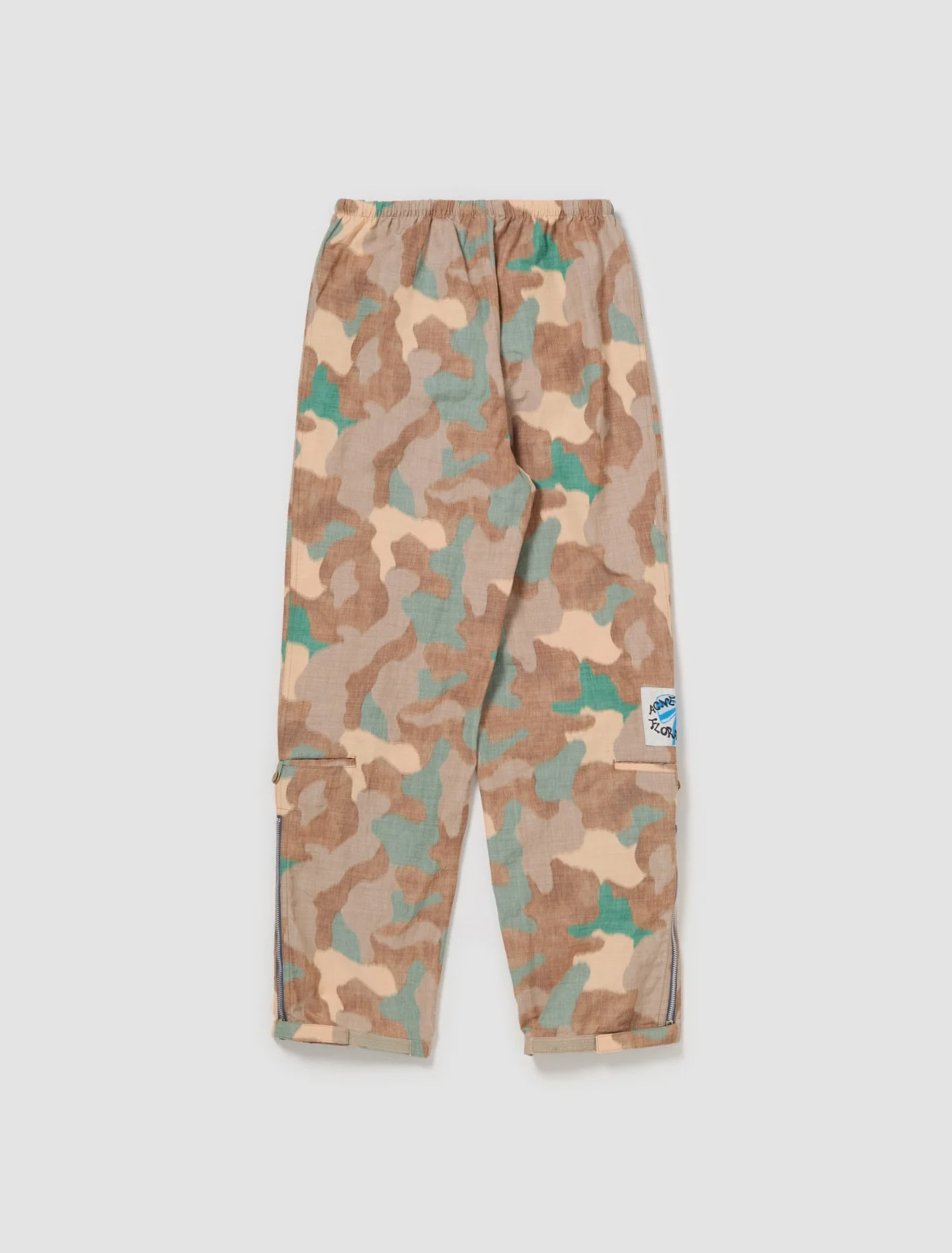 Satin Print Trousers in Orange & Green - Image 4