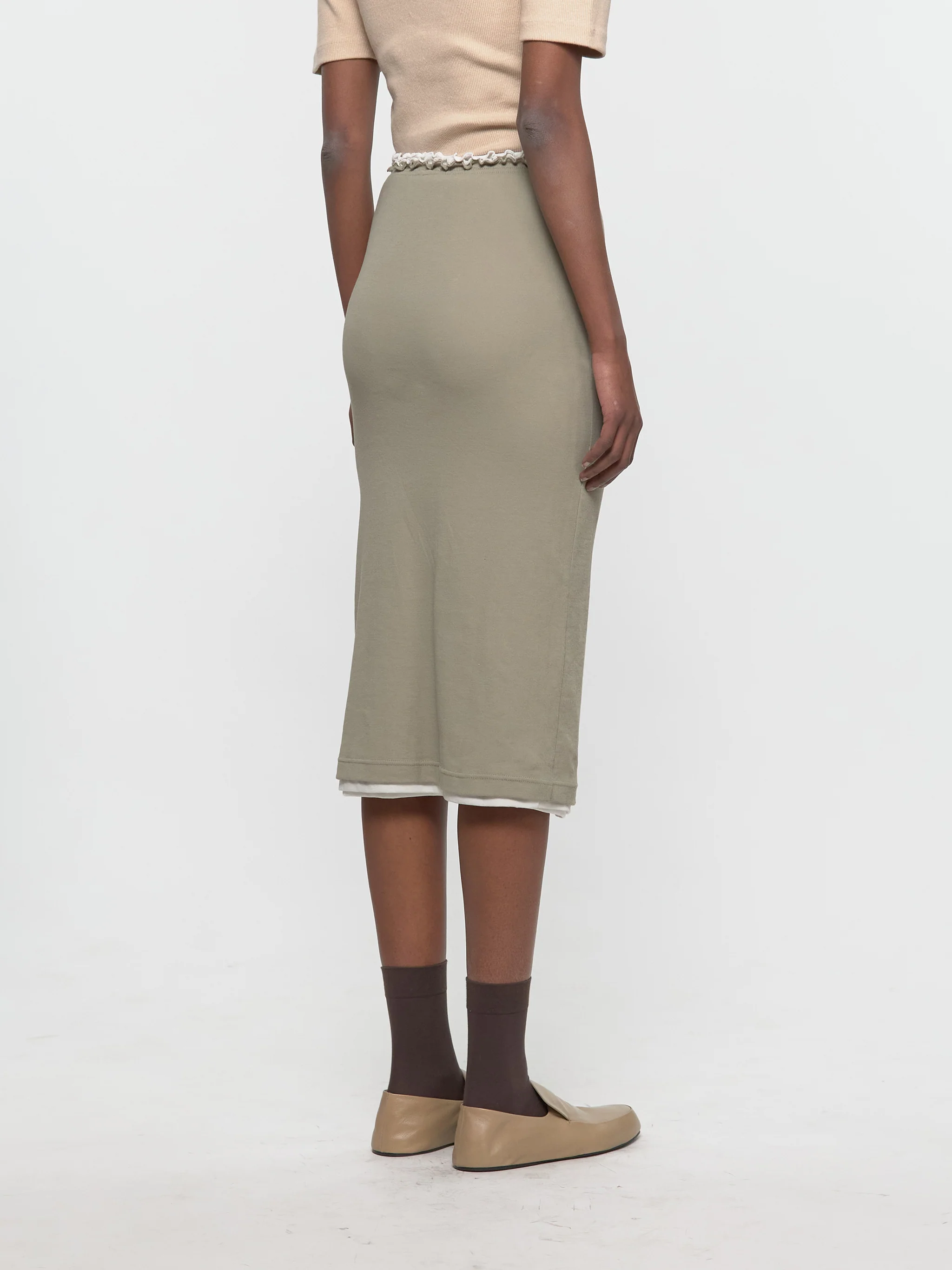 Set of Three Midi Skirts in Olive - Image 3