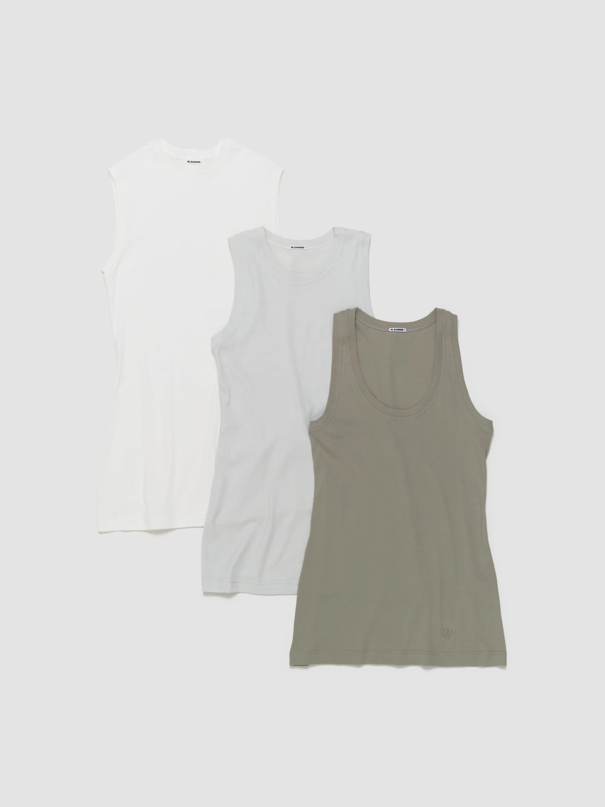 Set of Three Tank Tops in Olive - Image 6