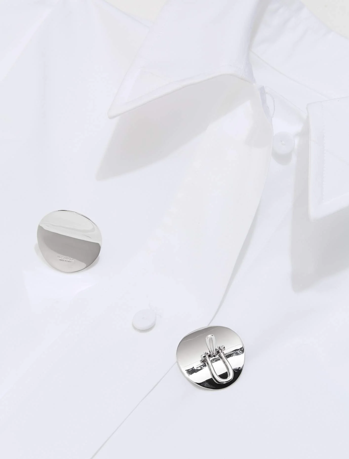 Shirt with Clip Details in Optic White - Image 3