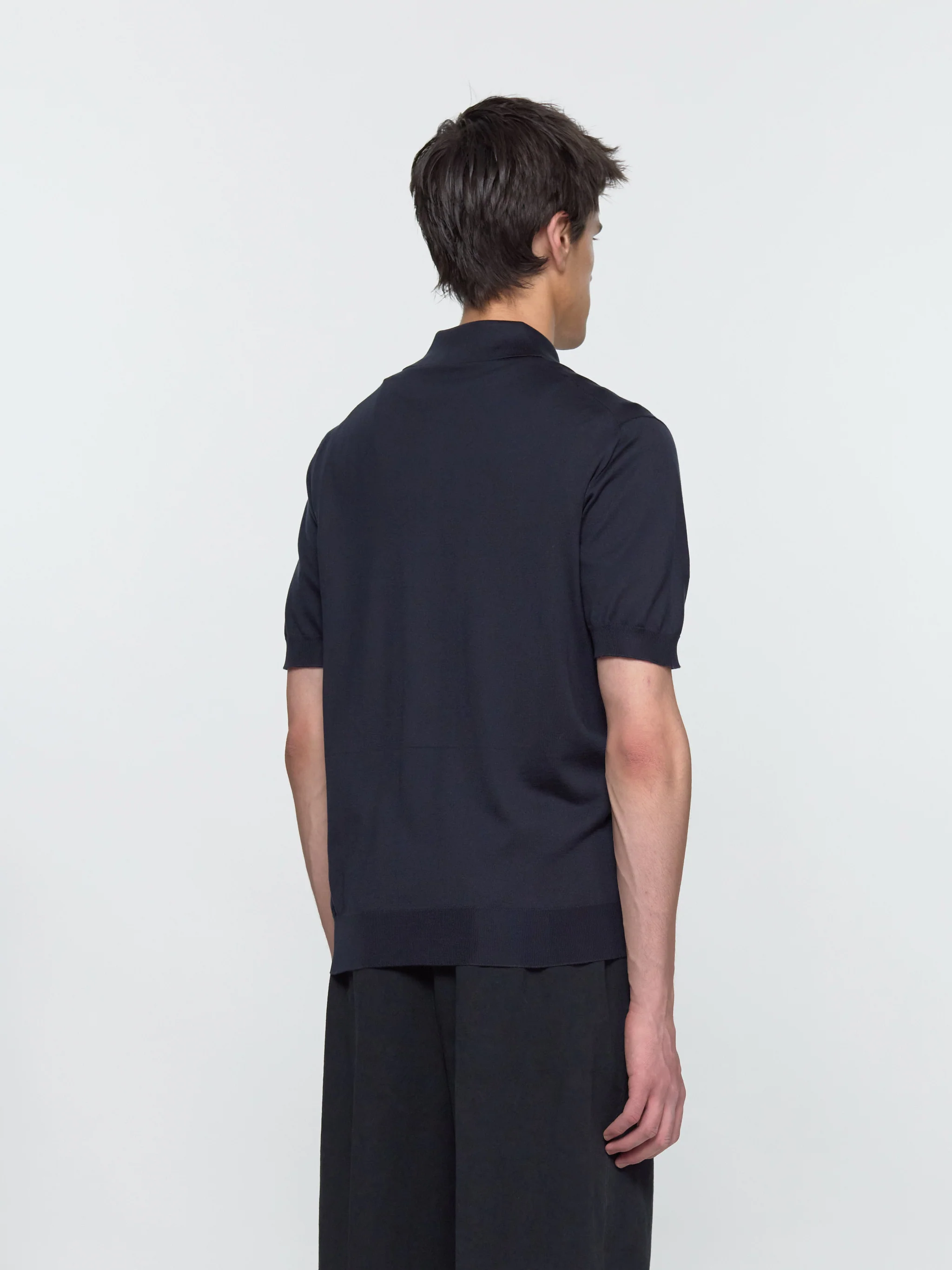 Silk Polo in Blue - Image 3