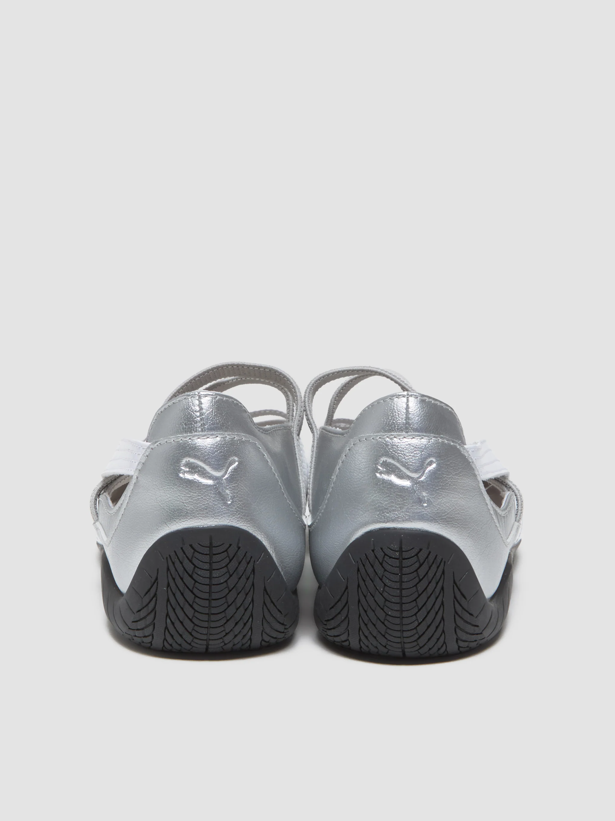 Speedcat Ballet Sneaker in Silver & White - Image 4