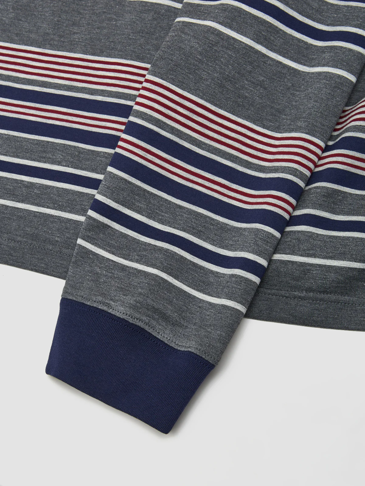 Striped Jersey T-Shirt in Grey & Blue - Image 3