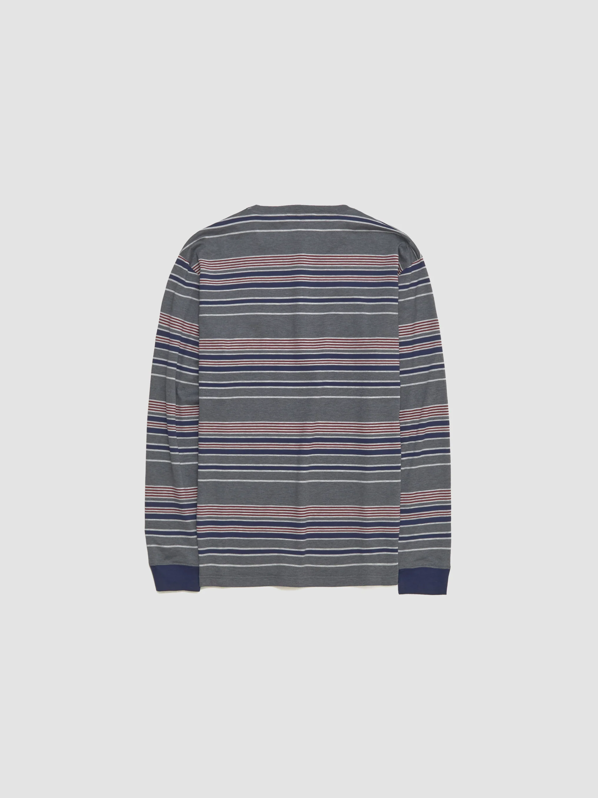 Striped Jersey T-Shirt in Grey & Blue - Image 4