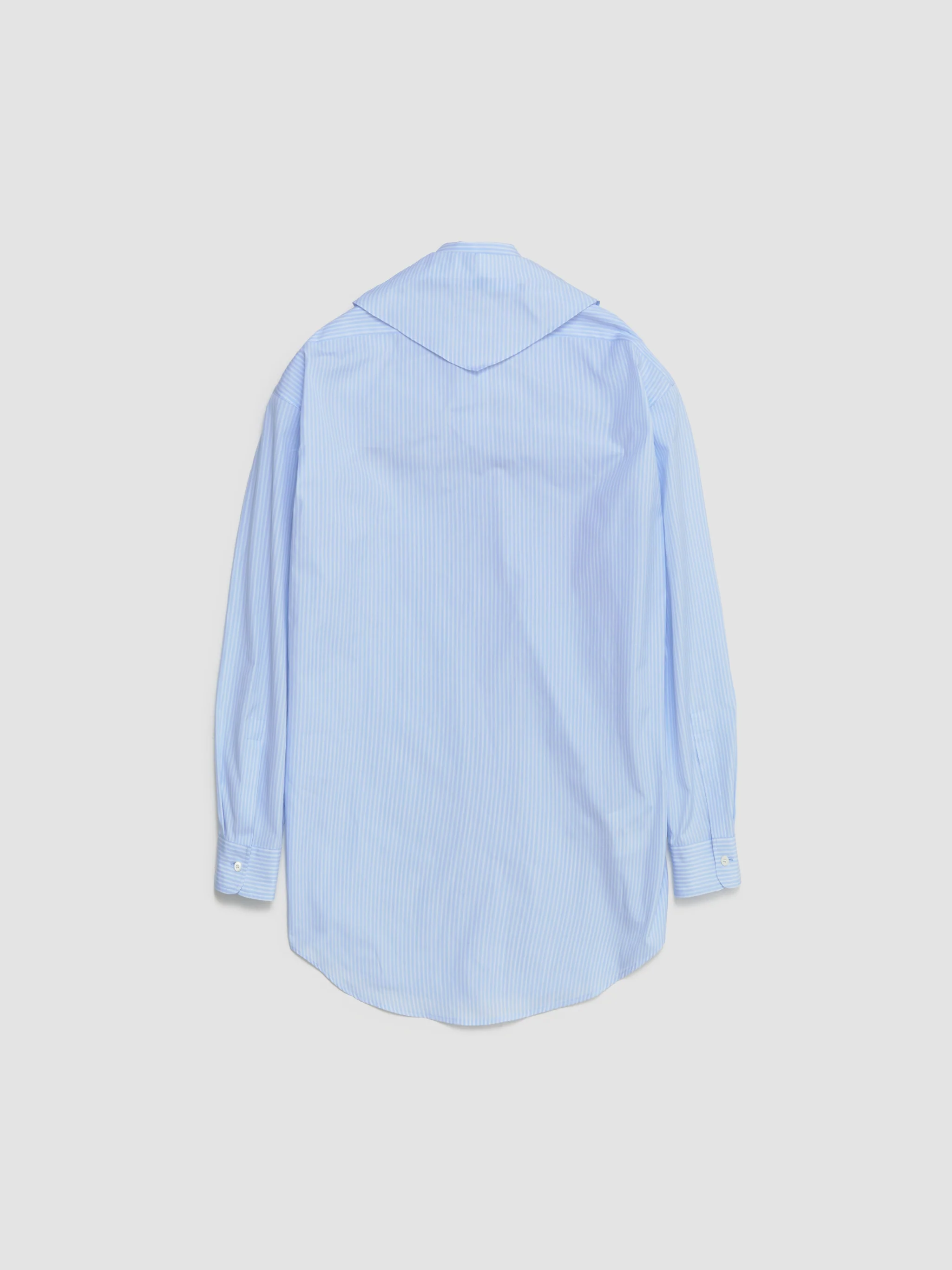 Striped Poplin Shirt in Sky Blue - Image 4