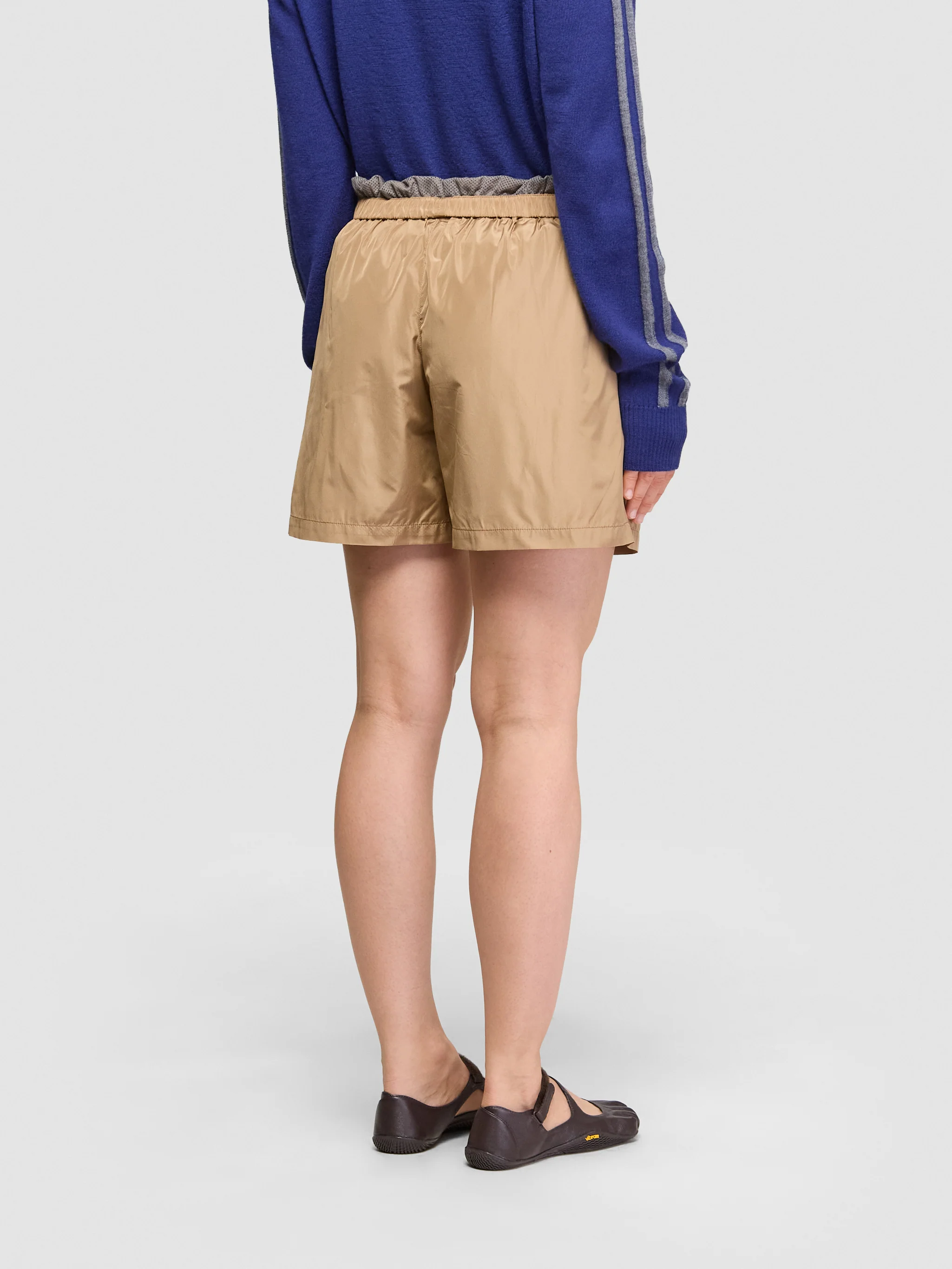 Technical Silk Bermudas in Sesame - Image 3