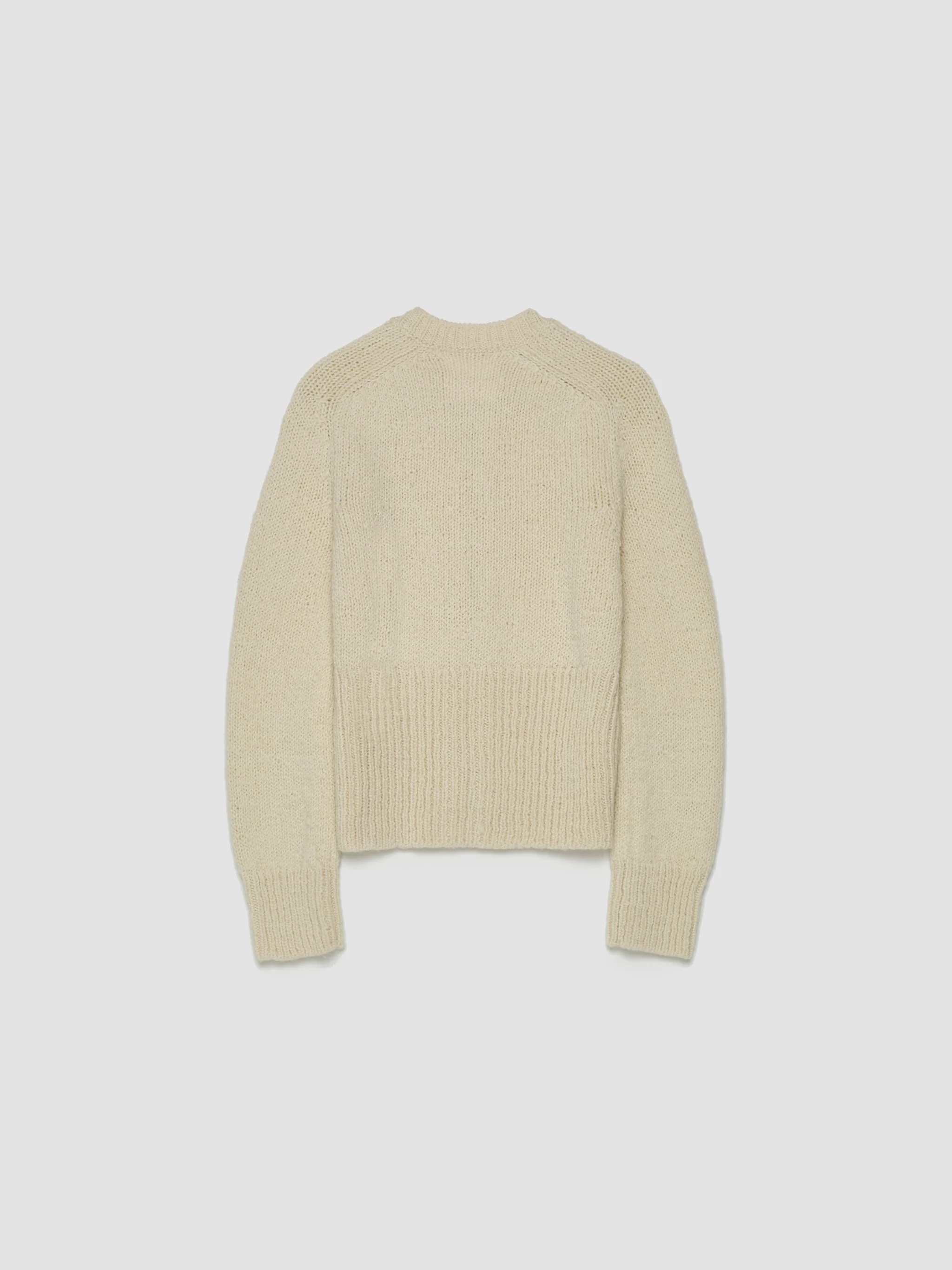 Textured Wool Cardigan in Chalk - Image 4