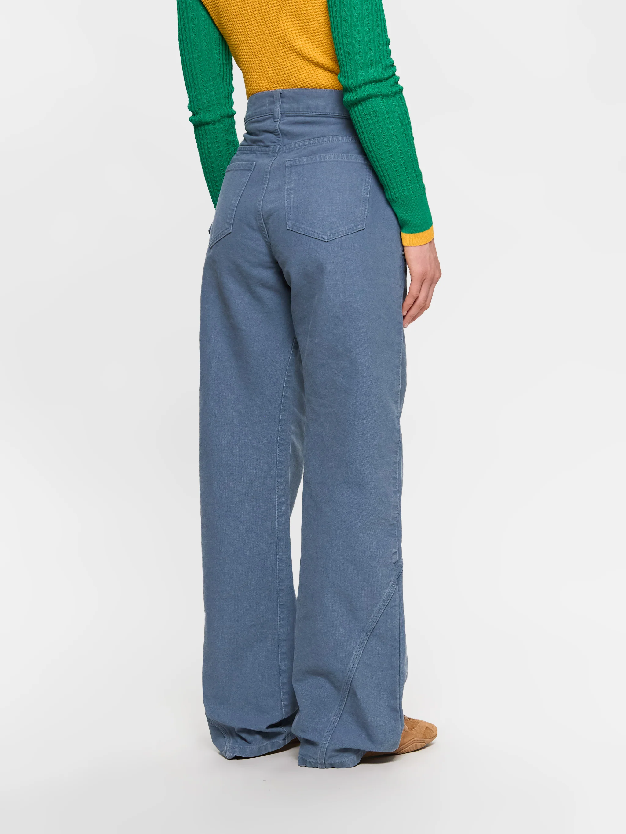 Twisted Workwear Trousers in Steel Blue - Image 3