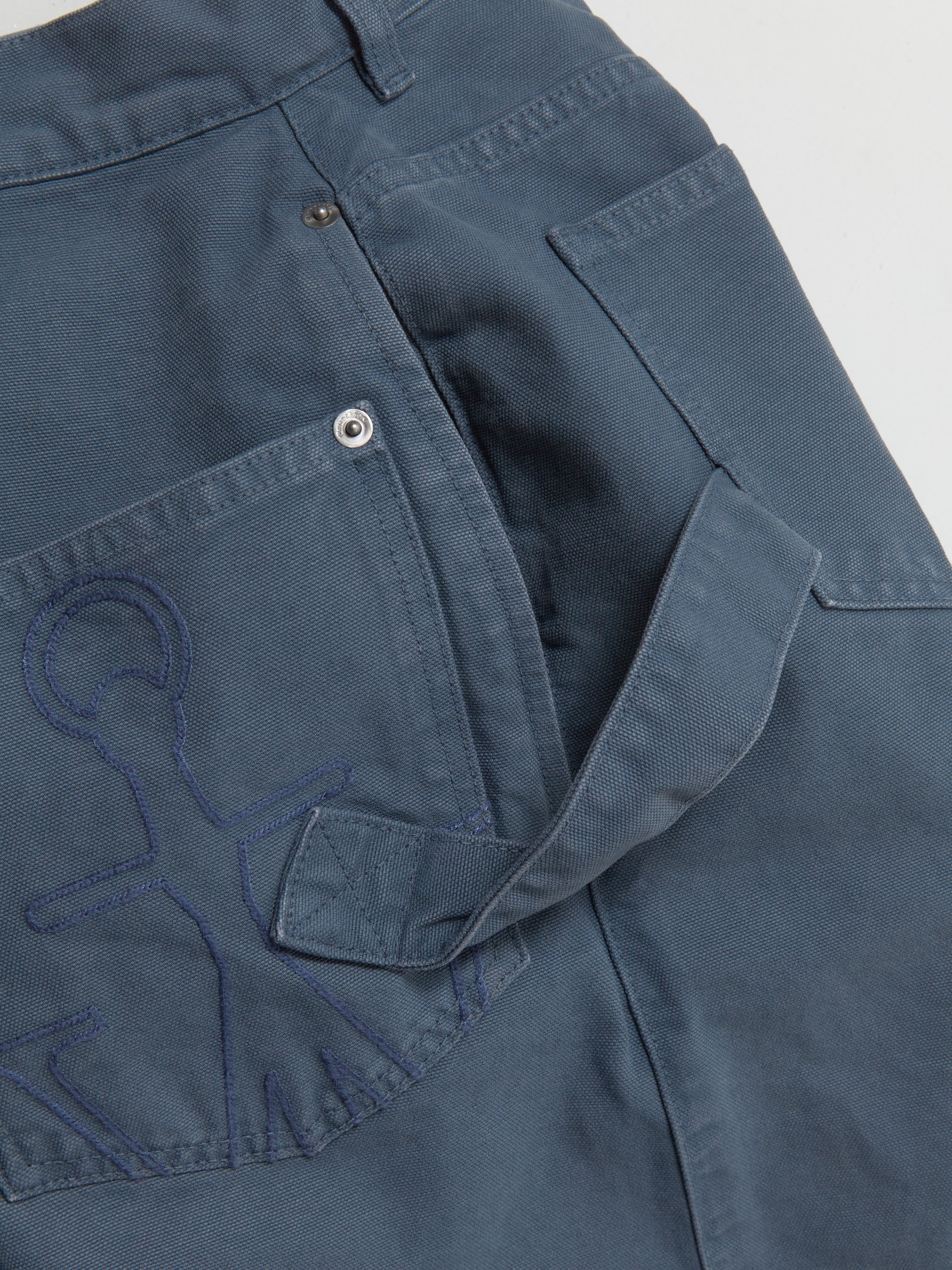 Twisted Workwear Trousers in Steel Blue - Image 6