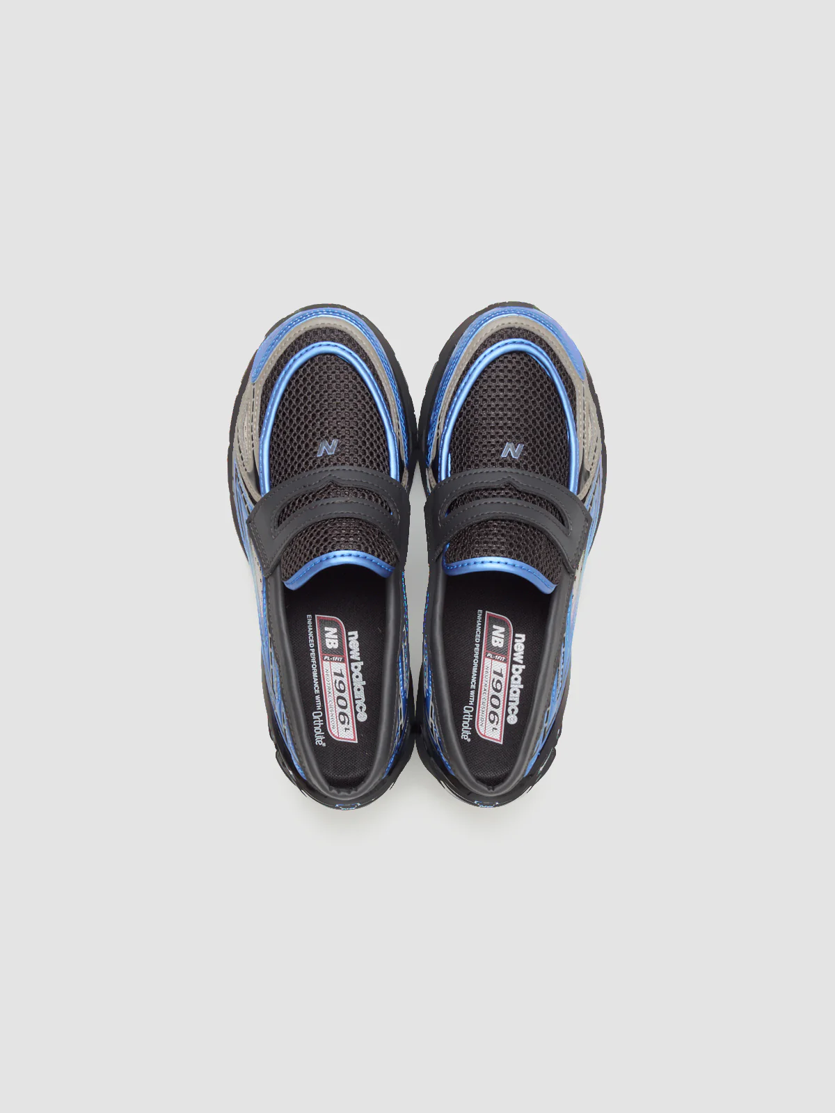 U1906 Loafers in Black Cement & Blue Gemstone - Image 3