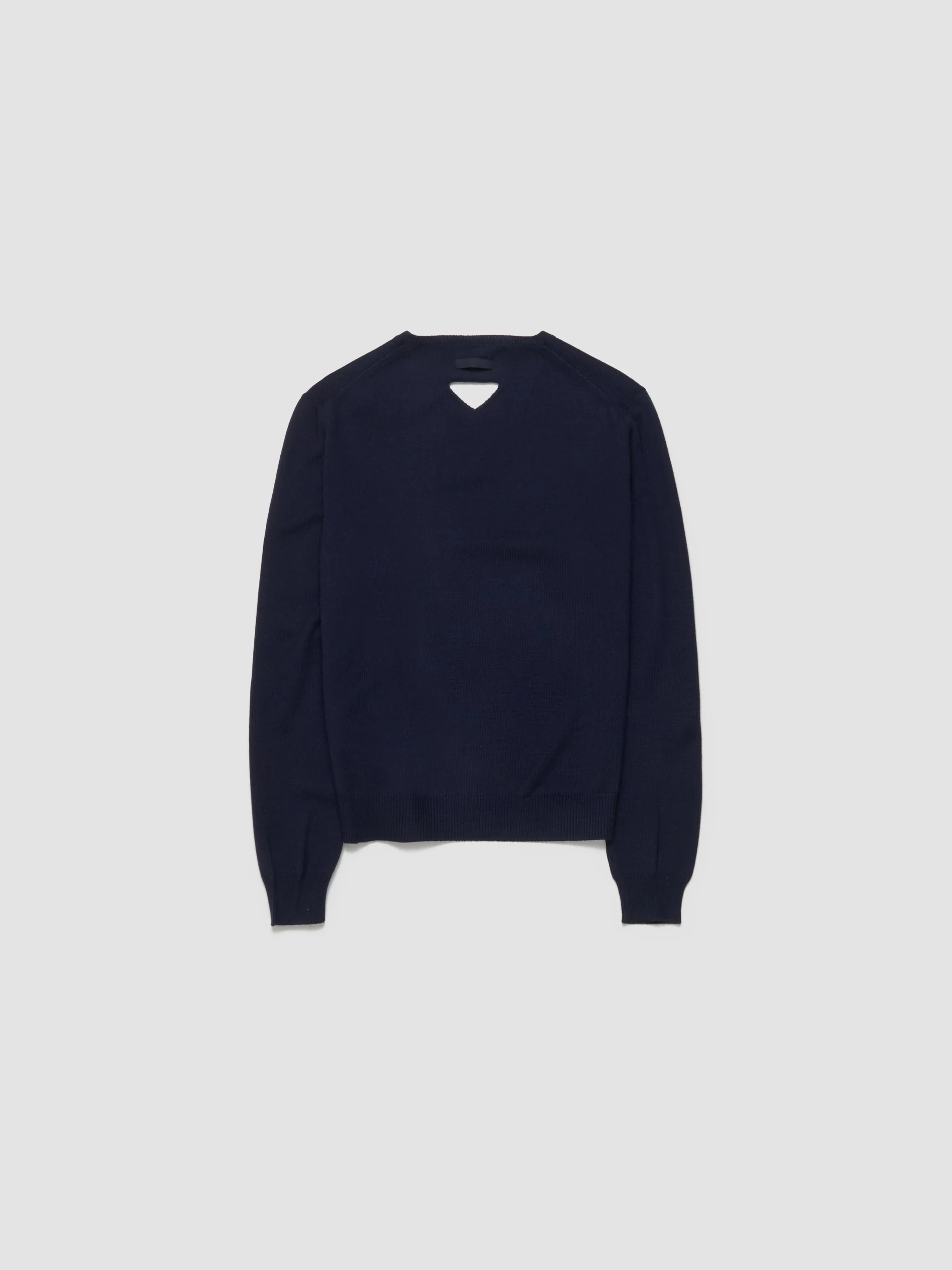 V-Neck Wool Sweater in Blue - Image 6