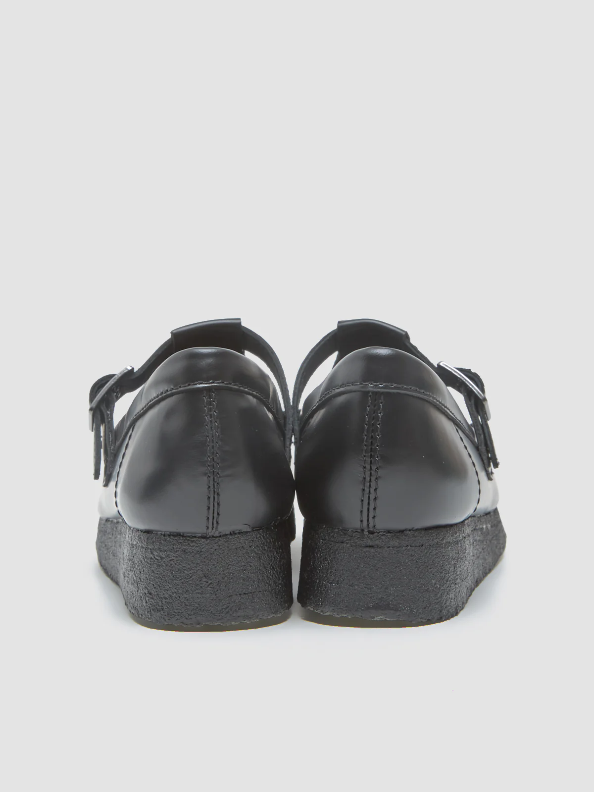 Wallabee T Bar Shoes in Black Hi-Shine Leather - Image 4