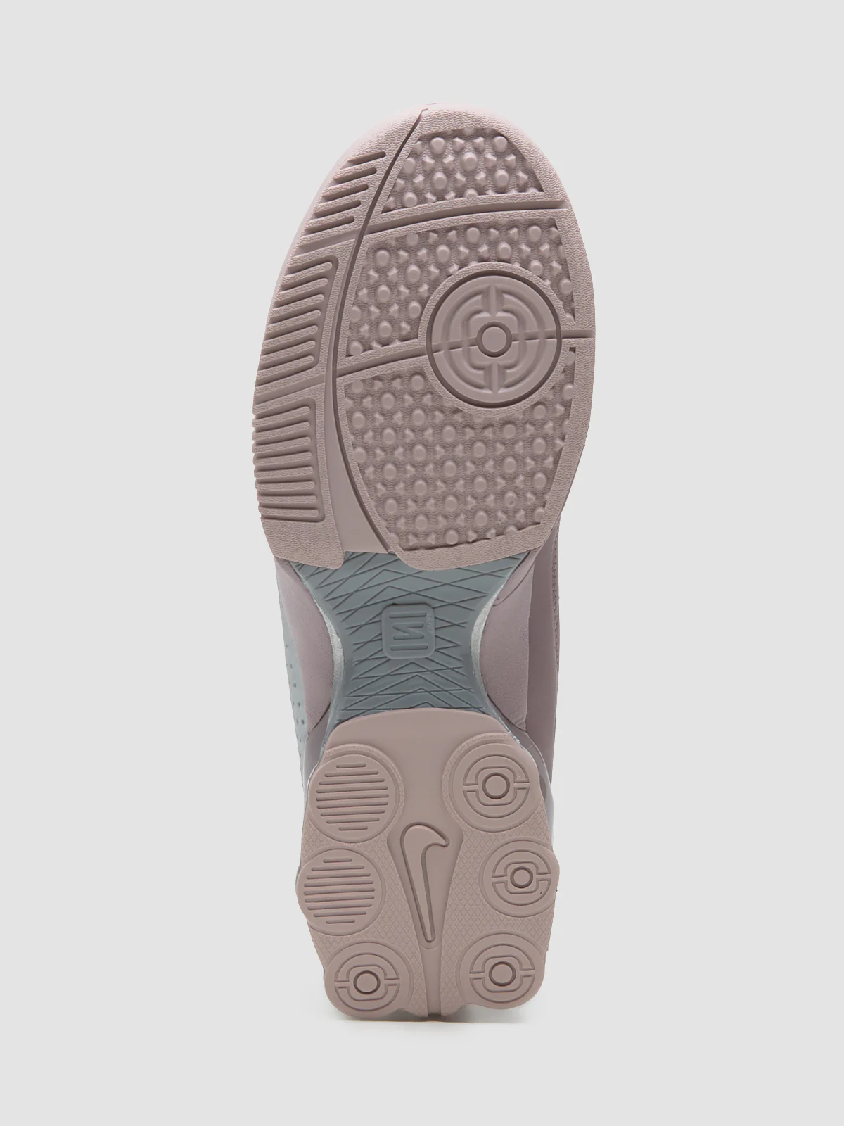 WMNS Total 90 Shox Magia Sneaker in Taupe Grey & Metallic Silver - Image 5