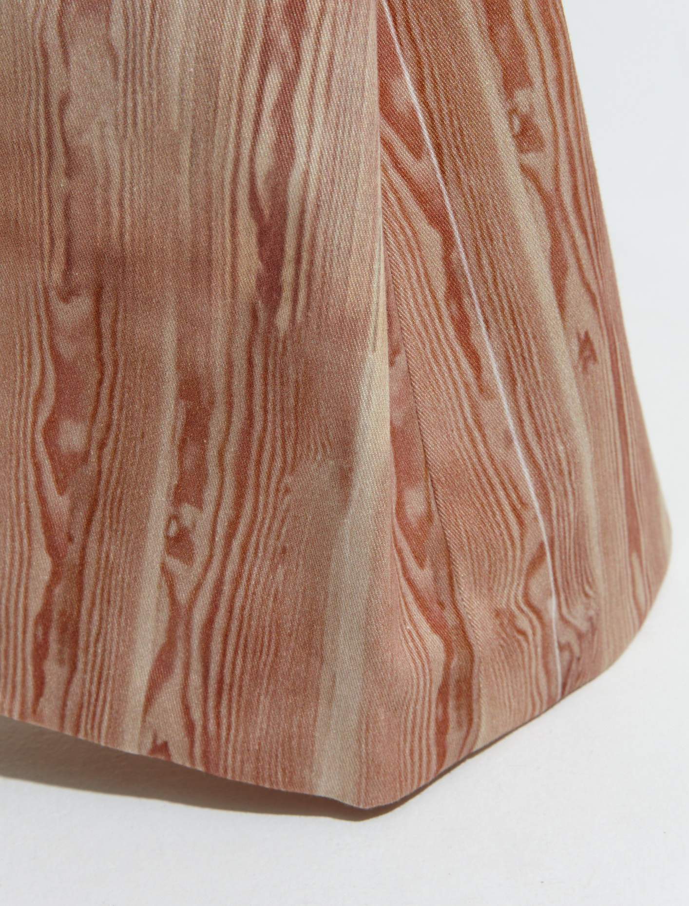 Wood Print Denim Skirt in Multi Print - Image 3