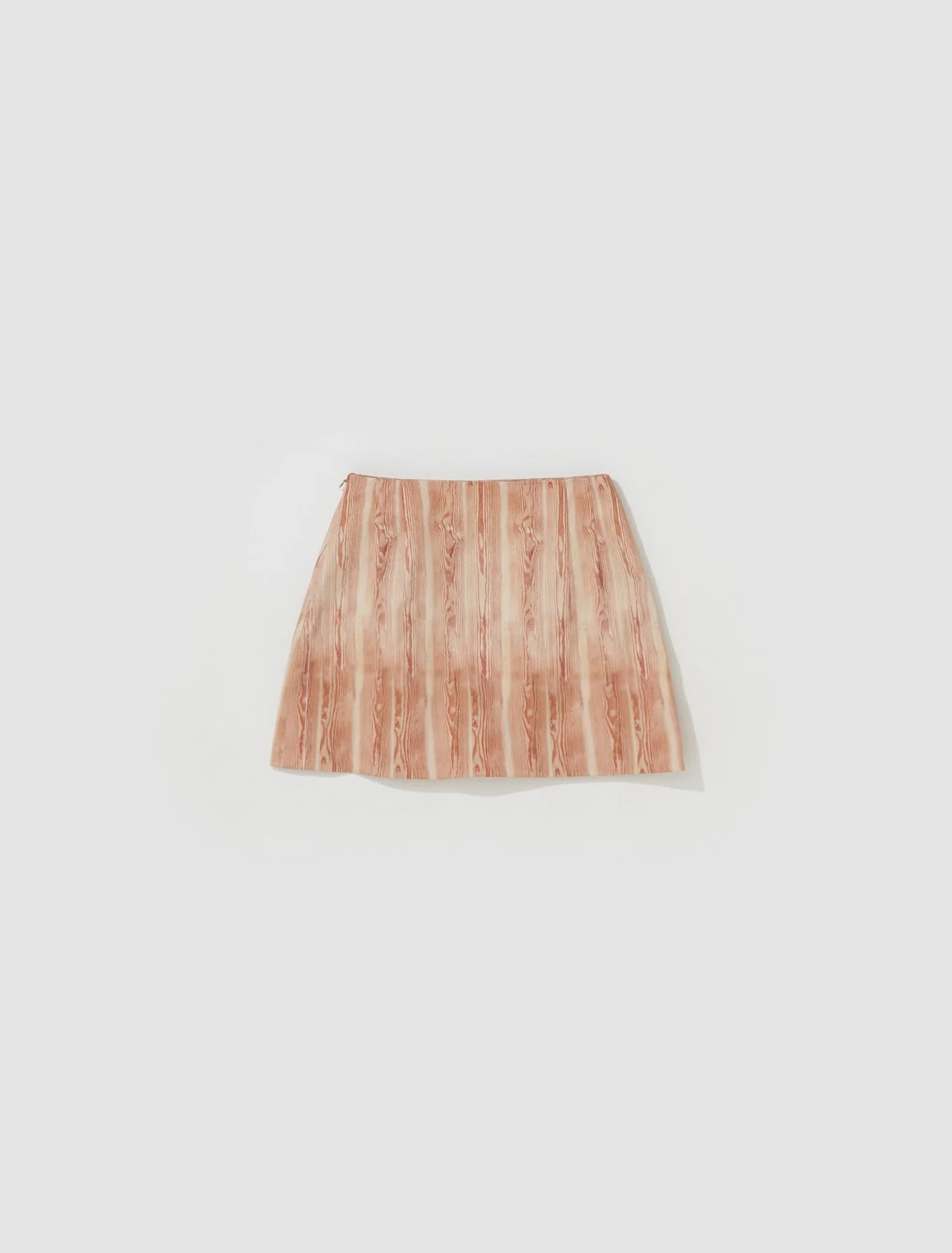 Wood Print Denim Skirt in Multi Print - Image 4