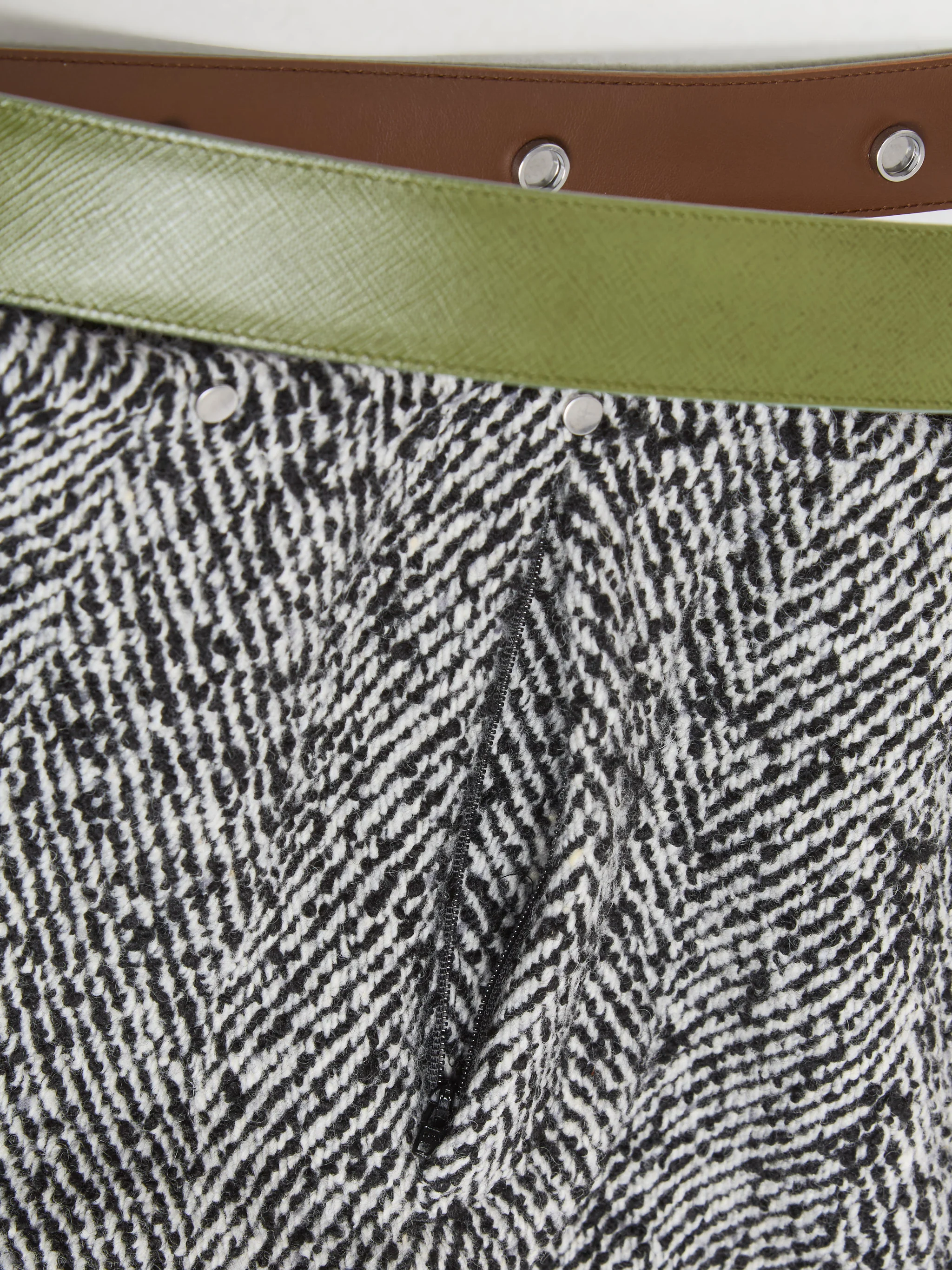 Wool Blend Pants in White & Black - Image 3