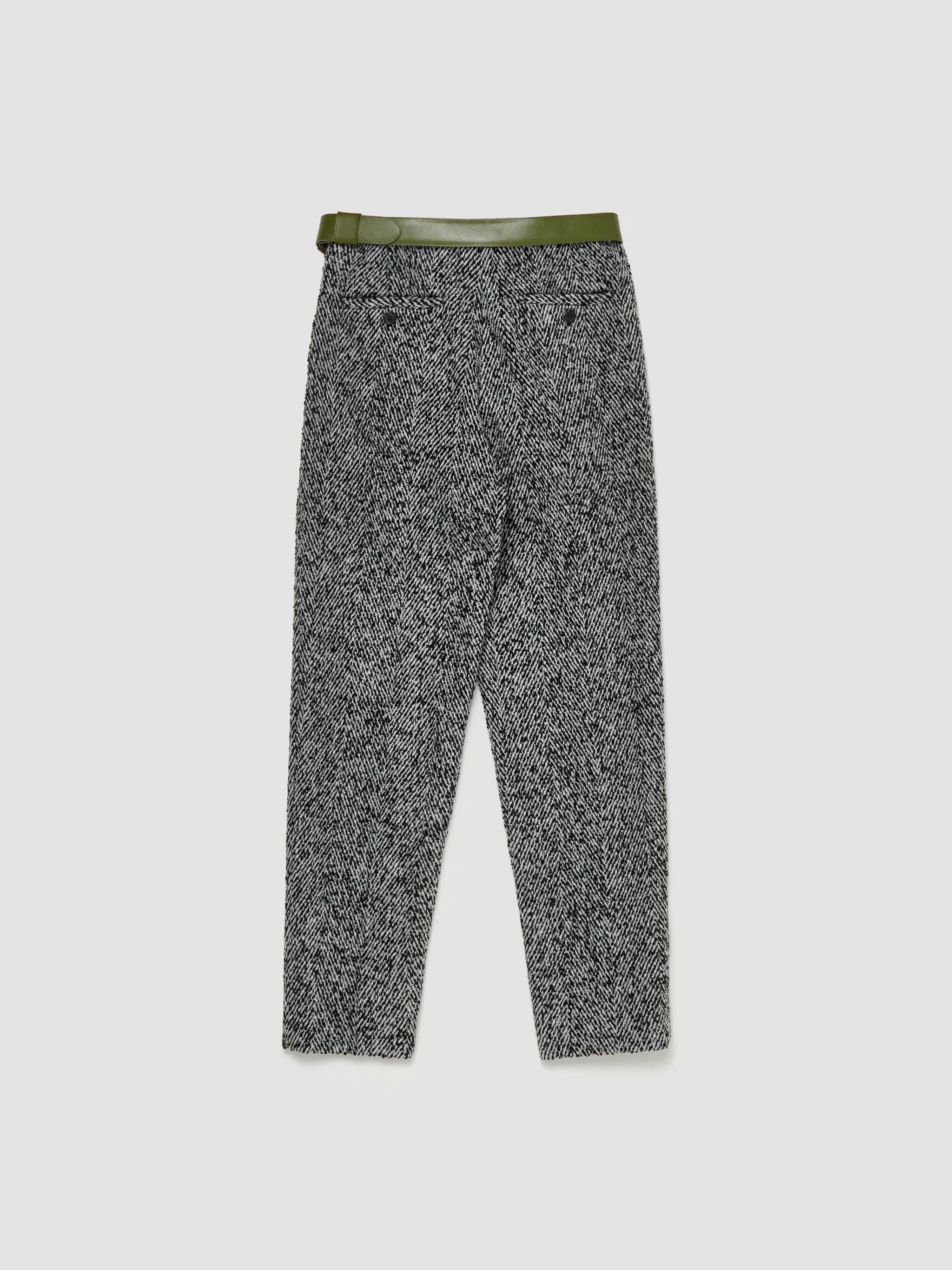Wool Blend Pants in White & Black - Image 5