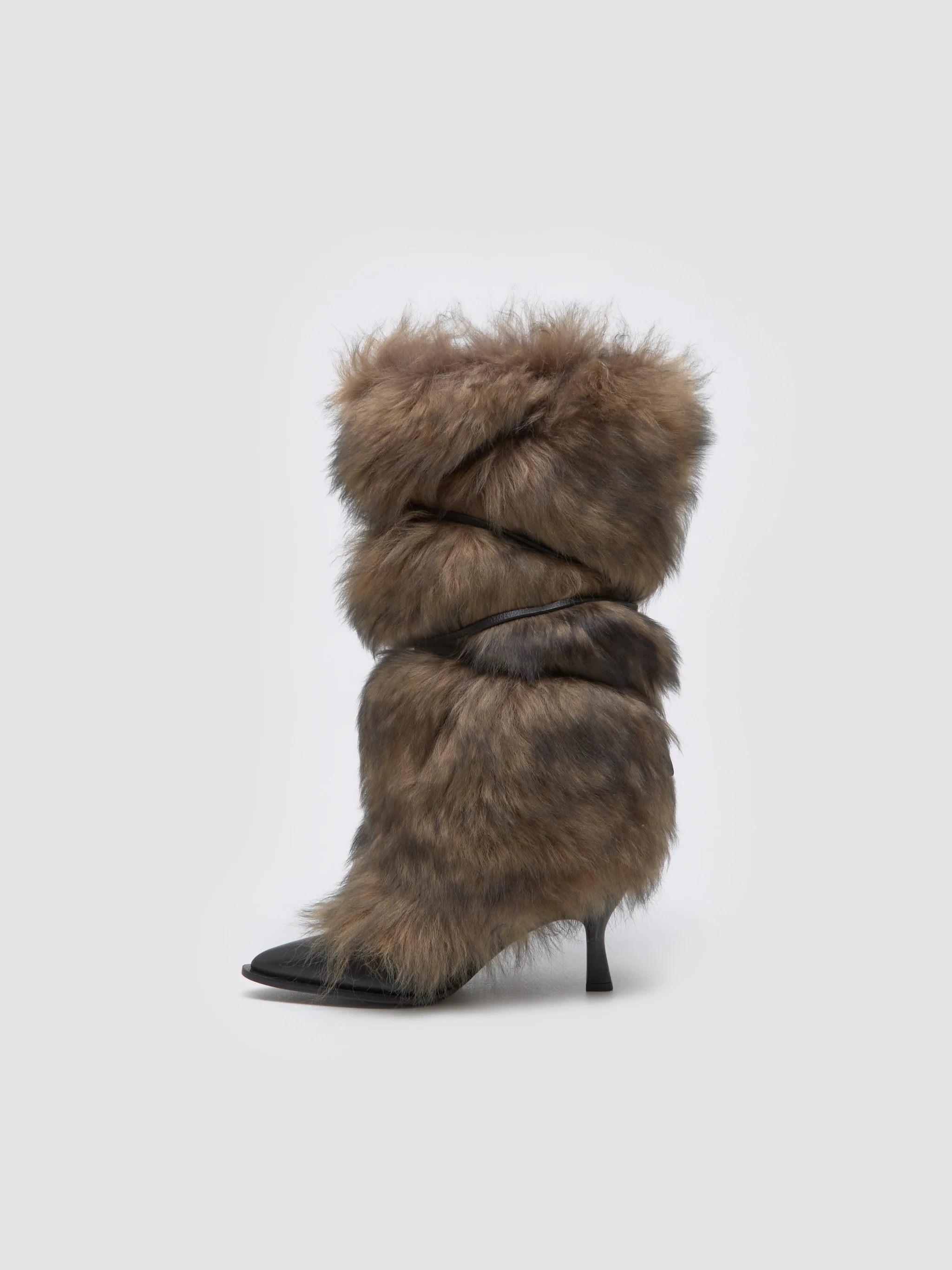 x Ambush Women's Fur Heel in Brown - Image 6