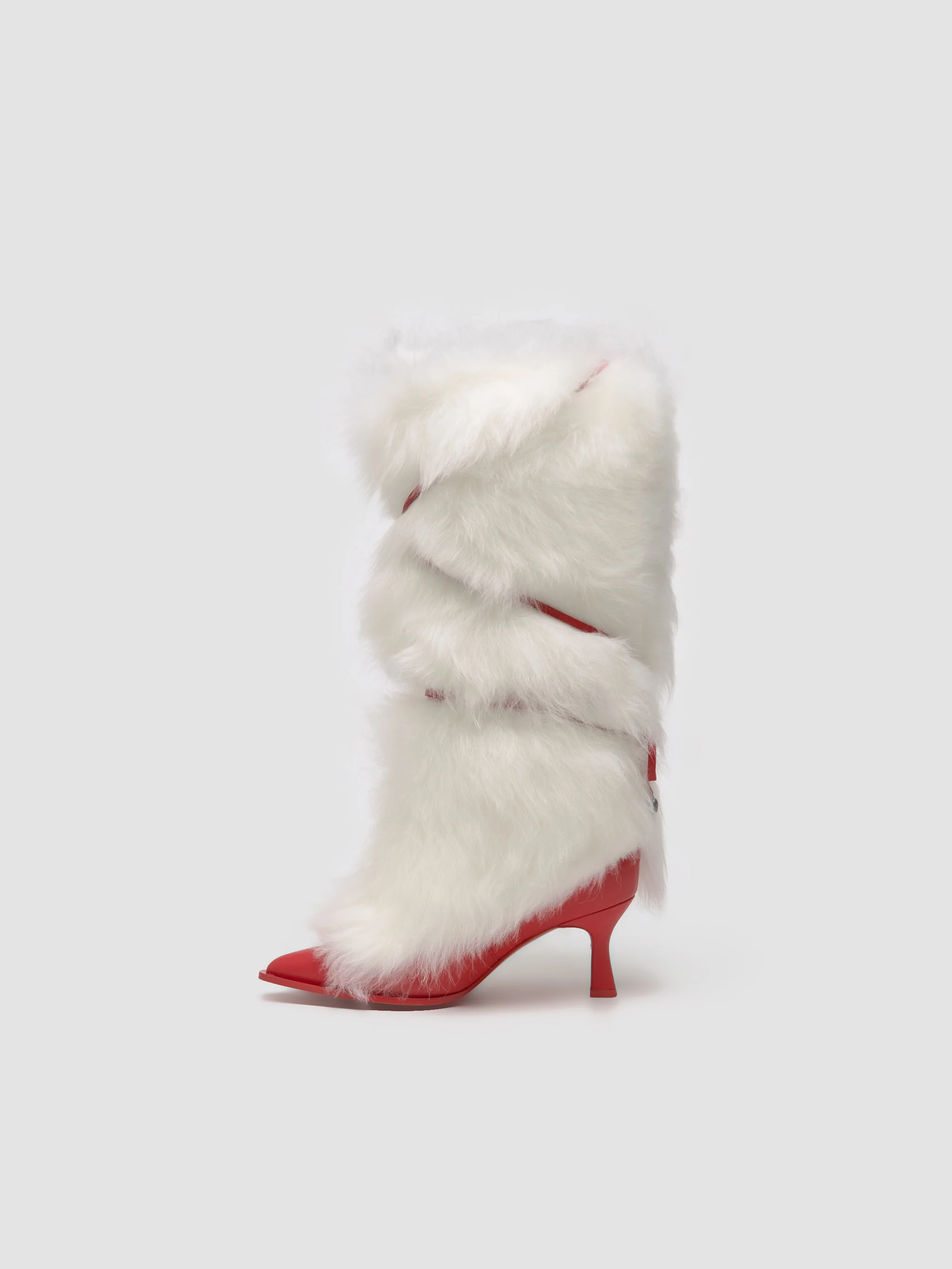 x Ambush Women's Fur Heel in White - Image 6