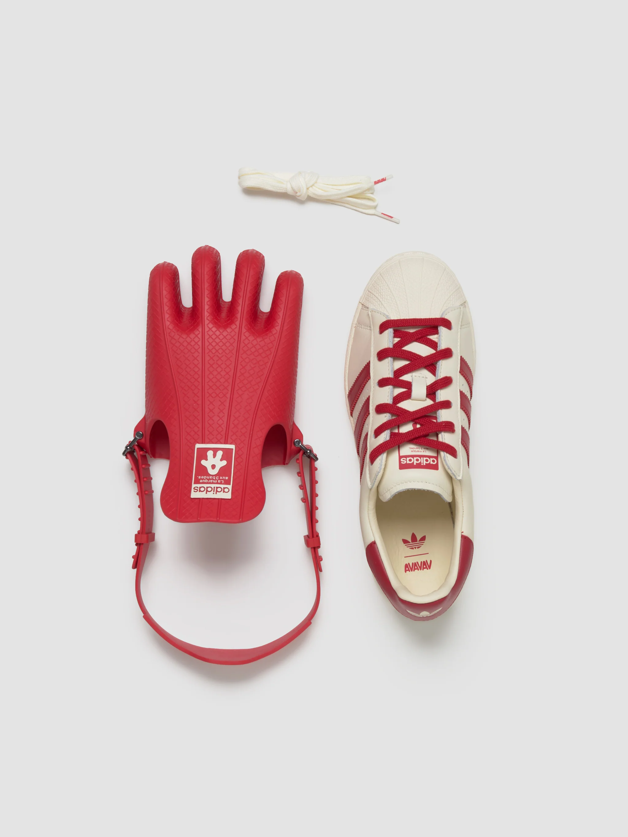 x Avavav Superfinger Superstar Sneaker in Better Scarlet & Off White - Image 3