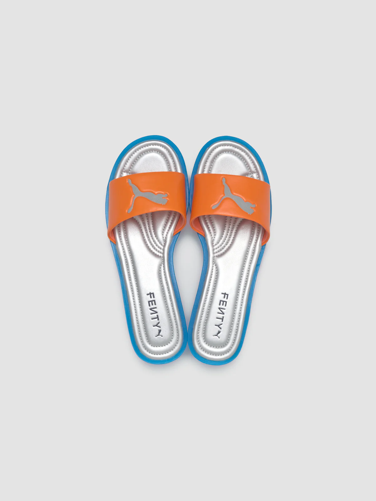 x FENTY WMNS Chic Slide in Ricki Orange & Racing Blue - Image 3