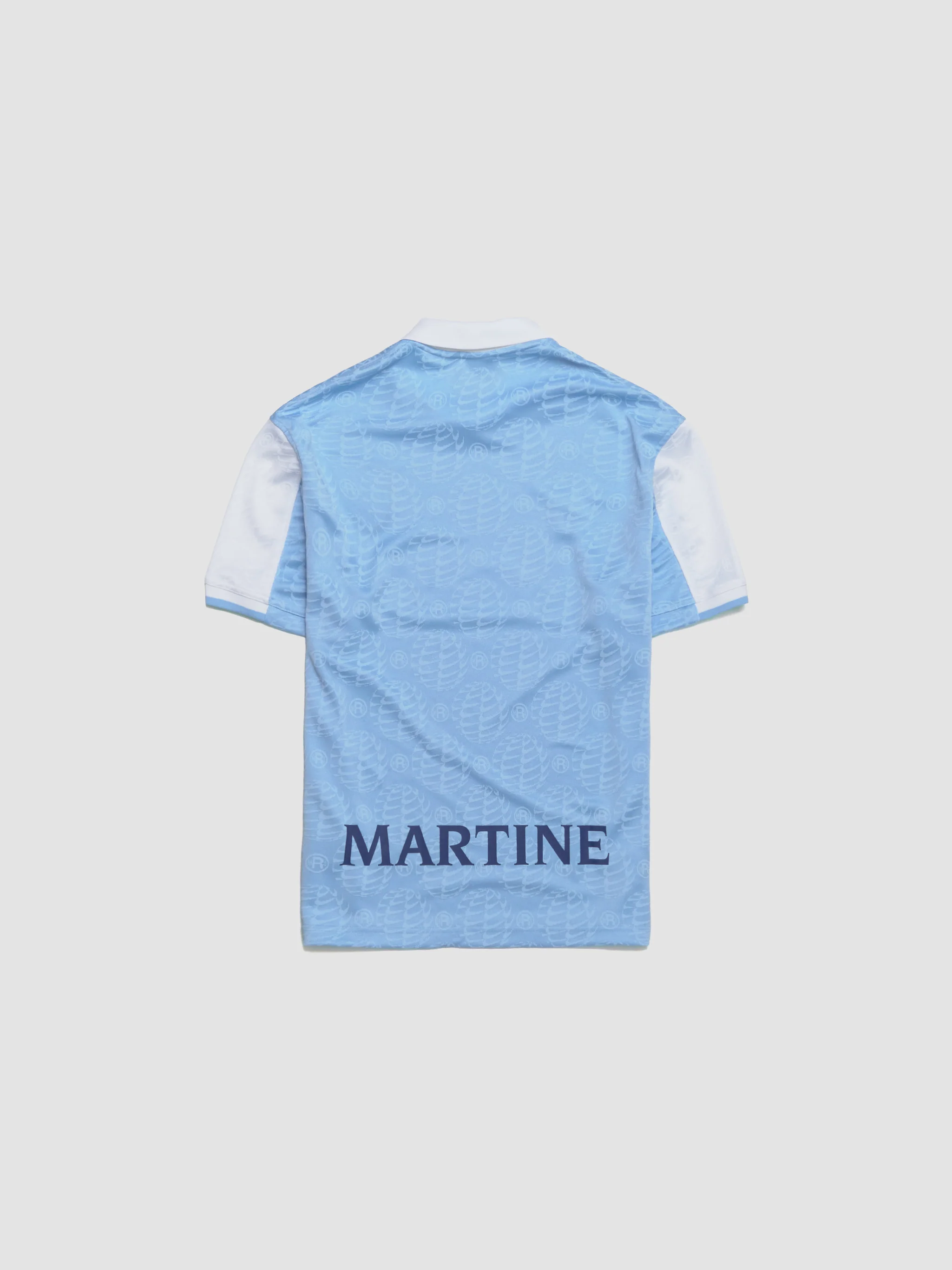 x Martine Rose Relaxed Jersey T-Shirt in Psychic Blue & White - Image 4