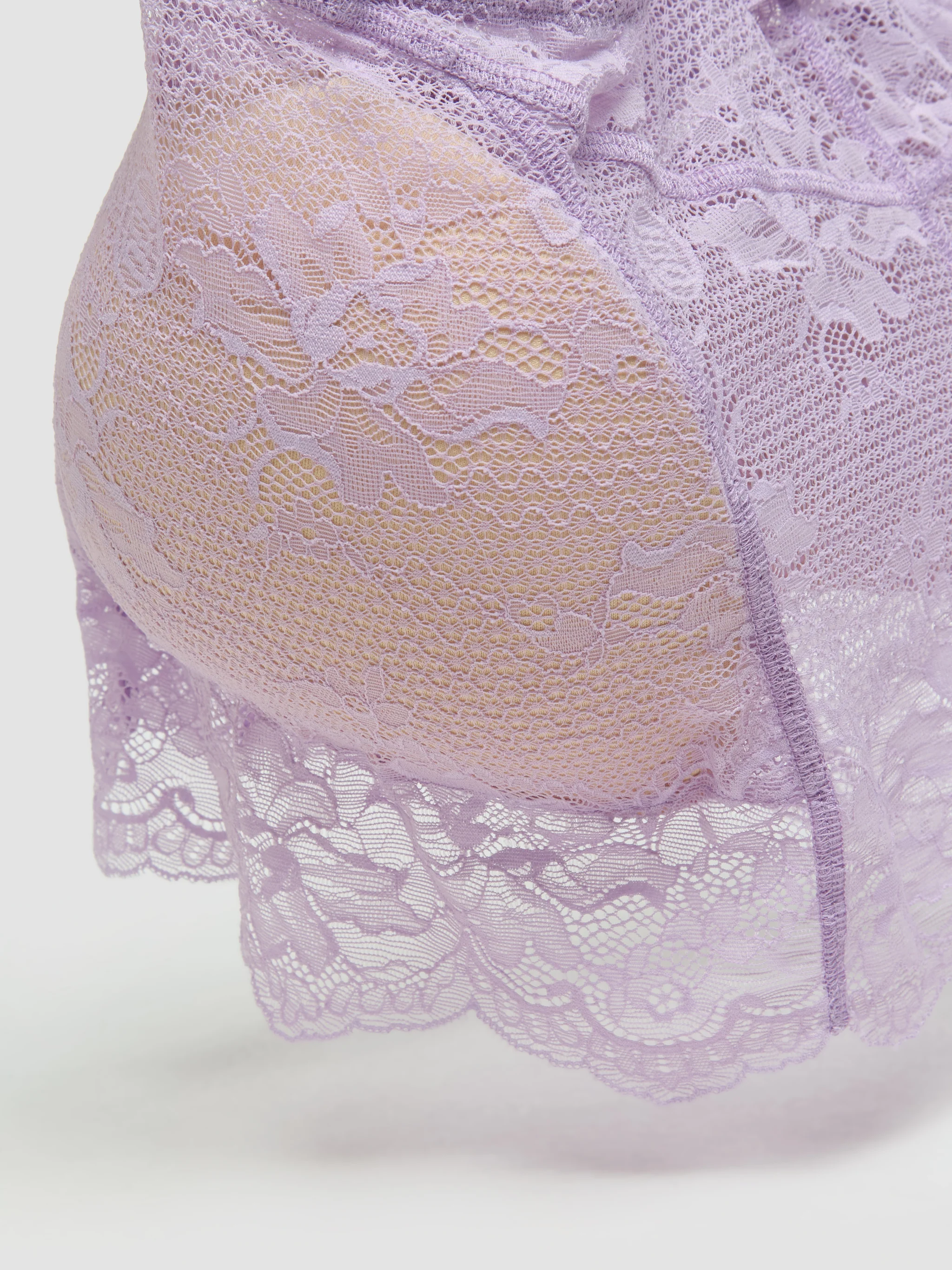 x Shayne Oliver Lace Skirt in Lilac - Image 4